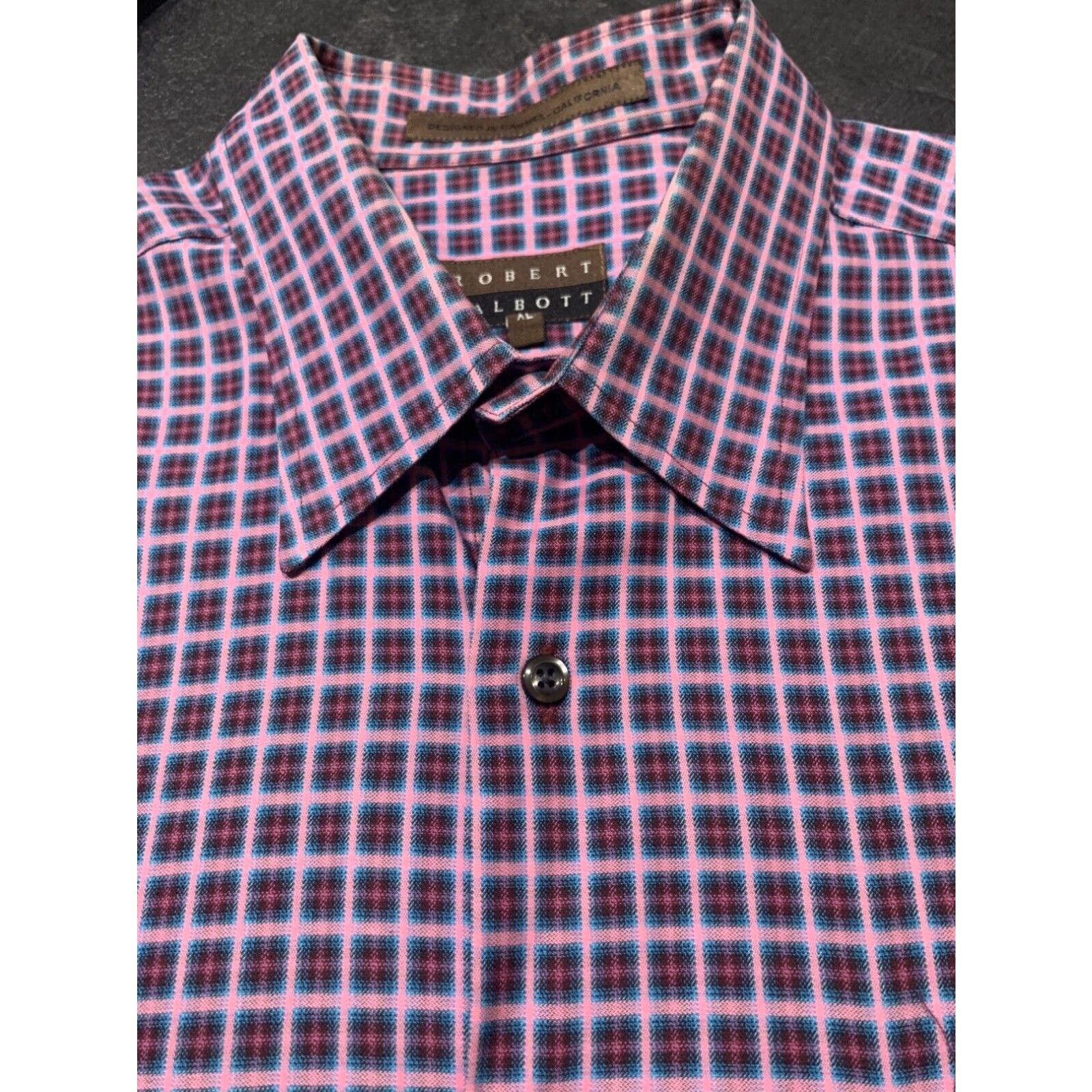 Robert Talbott ROBERT TALBOTT Mens Long Sleeve Dress Shirt XL Purple Plaid Size US XL / EU 56 / 4 - 1 Thumbnail