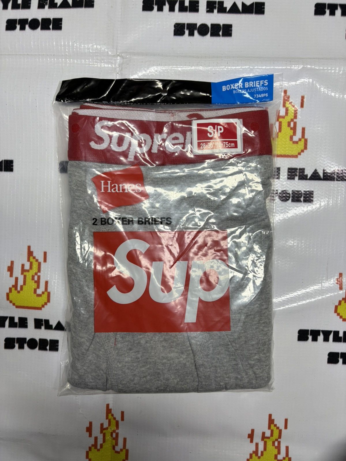 Supreme Supreme Hanes Boxer Briefs (2pack) Heather Grey Size 30 - 1 Thumbnail