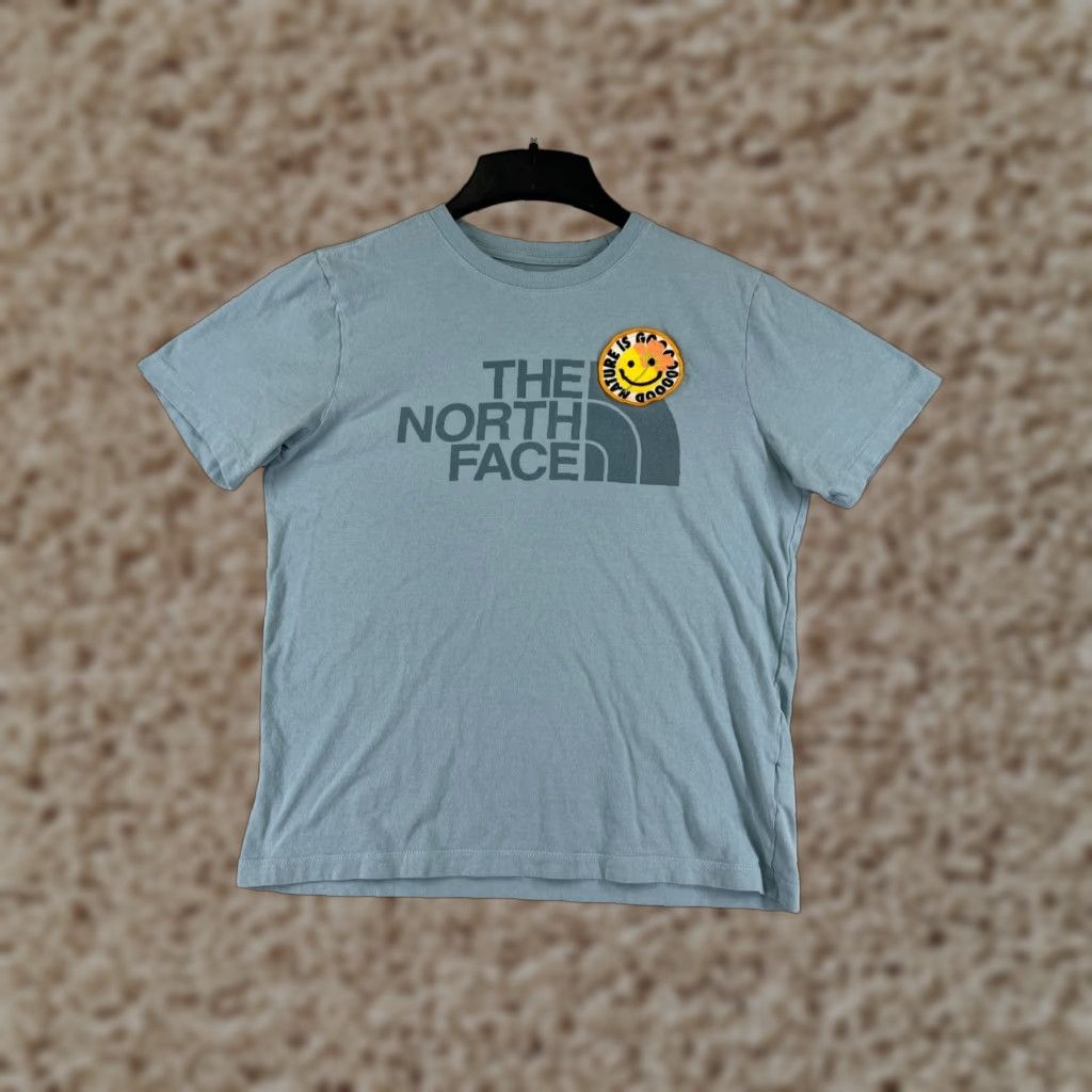 The North Face The North Face Shirt Womens Small Blue Short Sleeve Crew Neck 100% Cotton Patch Size S / US 4 / IT 40 - 1 Thumbnail