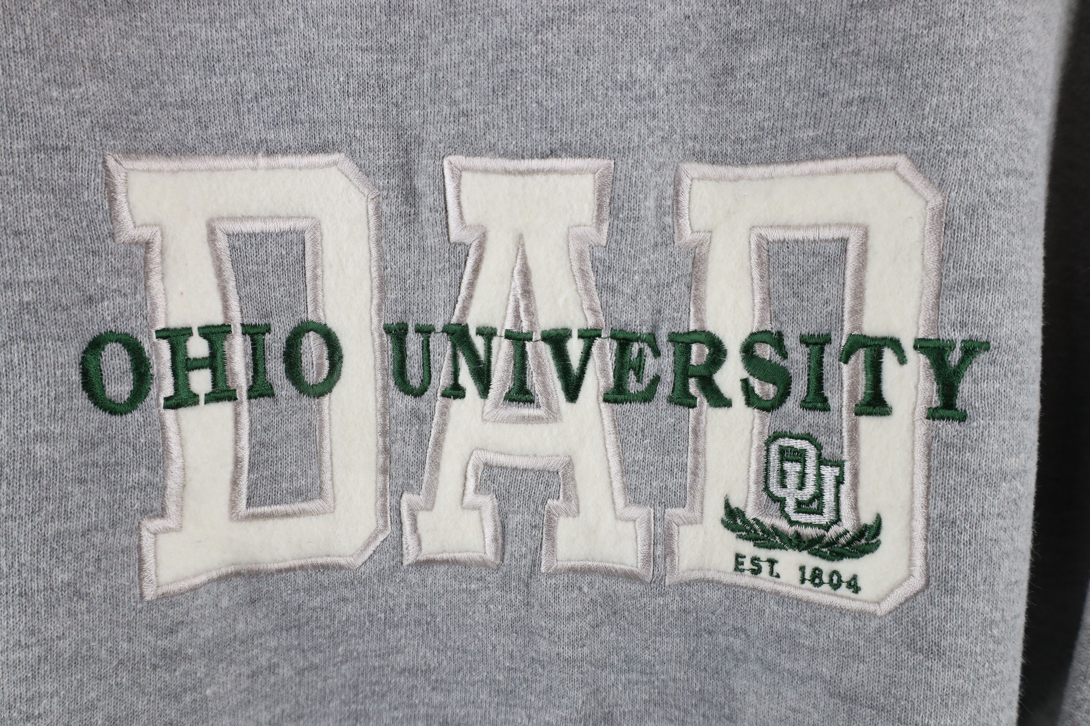 Vintage Vintage 90s Ohio University Dad Crewneck Sweatshirt Gray USA Size US XL / EU 56 / 4 - 4 Thumbnail