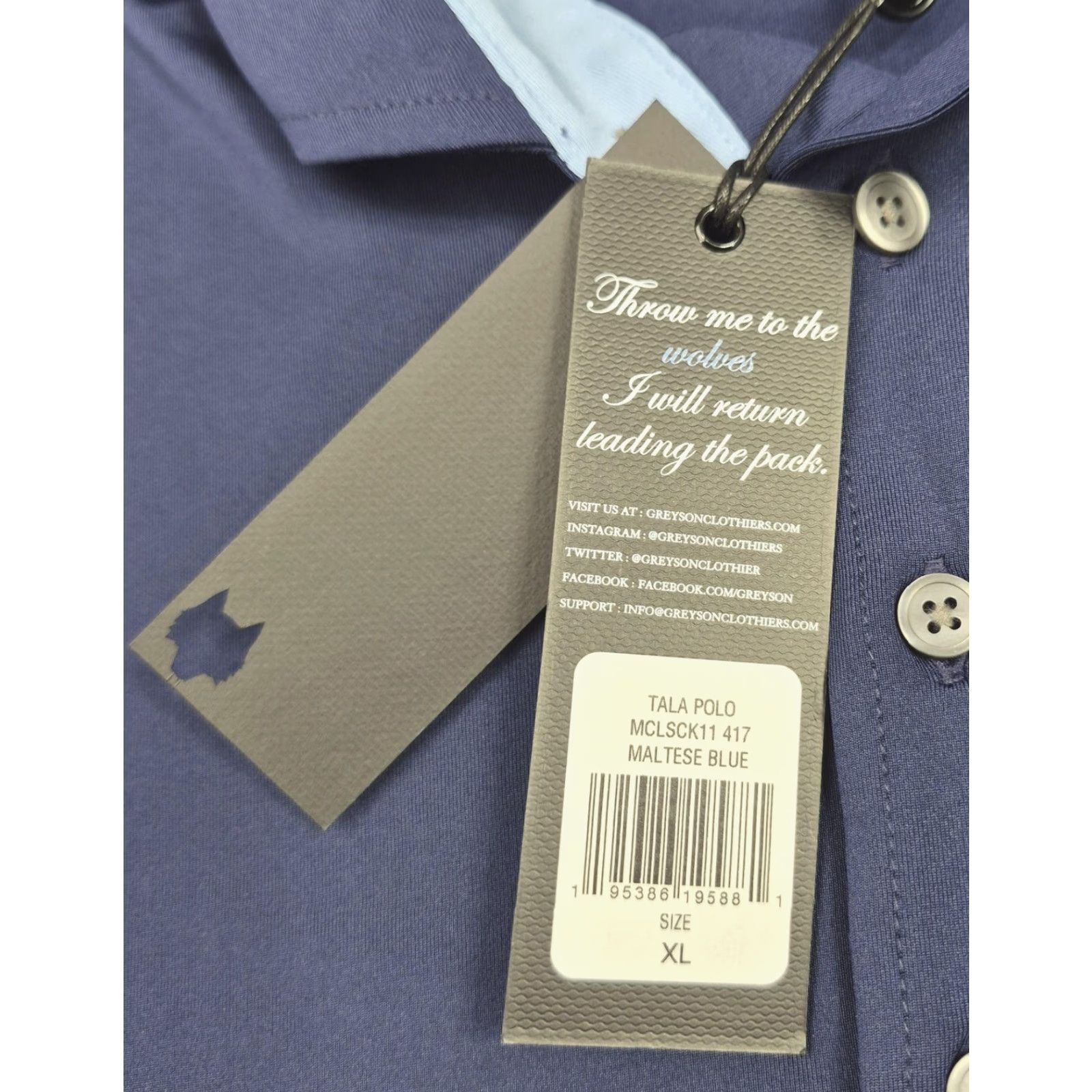 Vintage Greyson Tala Golf Polo Shirt Mens XL Blue Polo Short Sleeve Activewear Casual 7 abc Performance Stretch Tech Logo Embroidered Size US XL / EU 56 / 4 - 6 Thumbnail