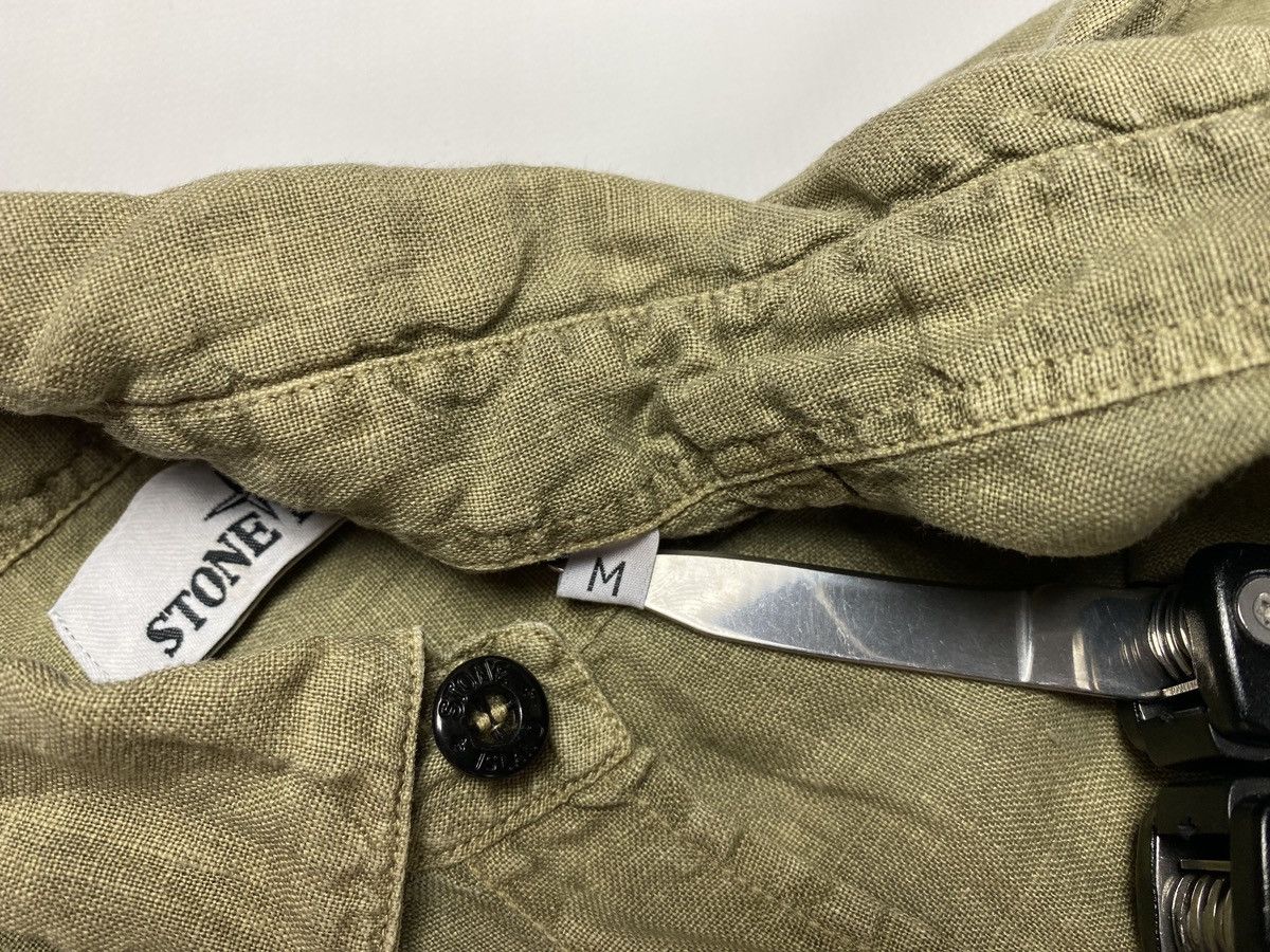 Stone Island Stone Island Linen Button Up Shirt Embroidered Logo Size US M / EU 48-50 / 2 - 8 Thumbnail