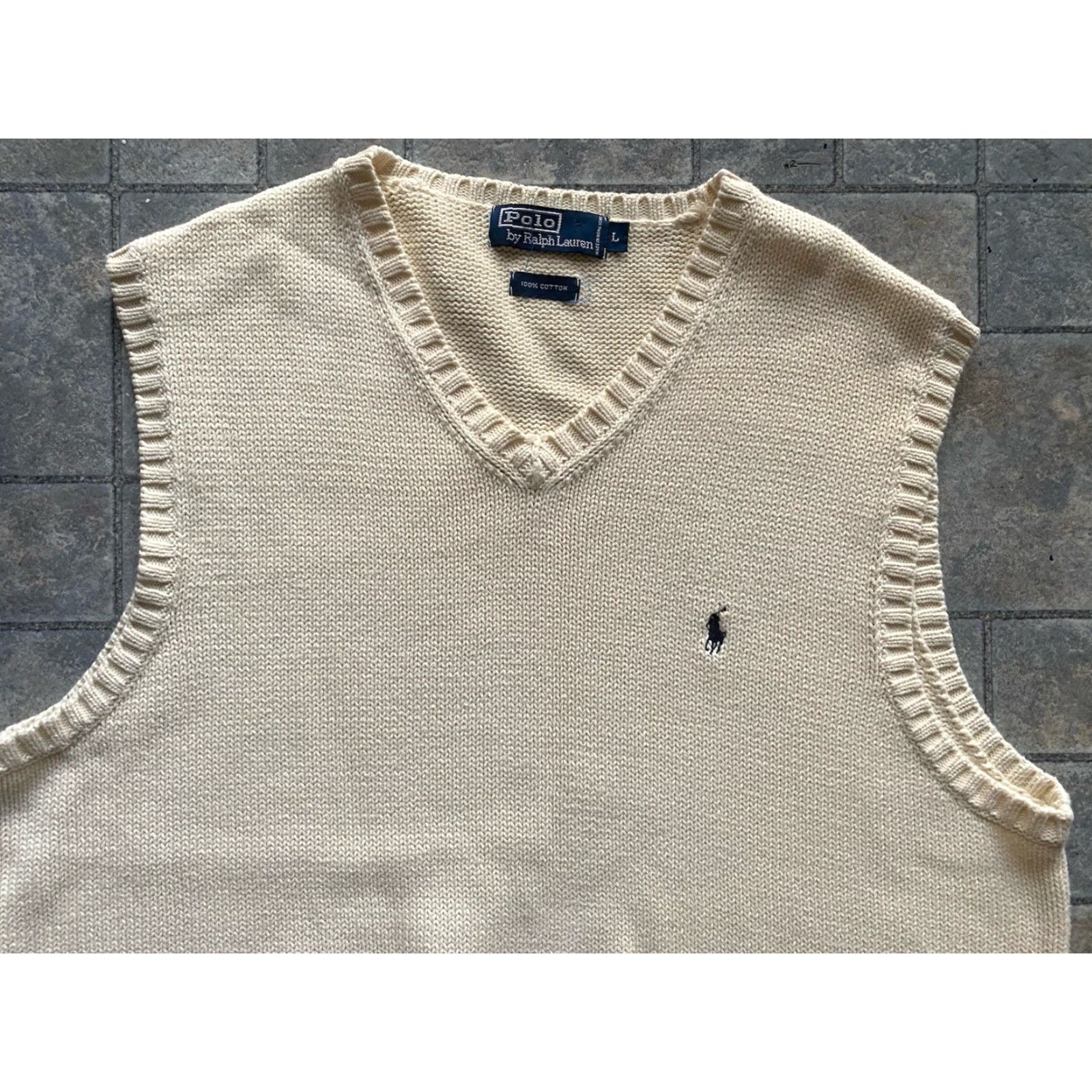 Polo Ralph Lauren VINTAGE Polo Ralph Lauren Vest White 100% Cotton Mens Large Size US L / EU 52-54 / 3 - 4 Thumbnail