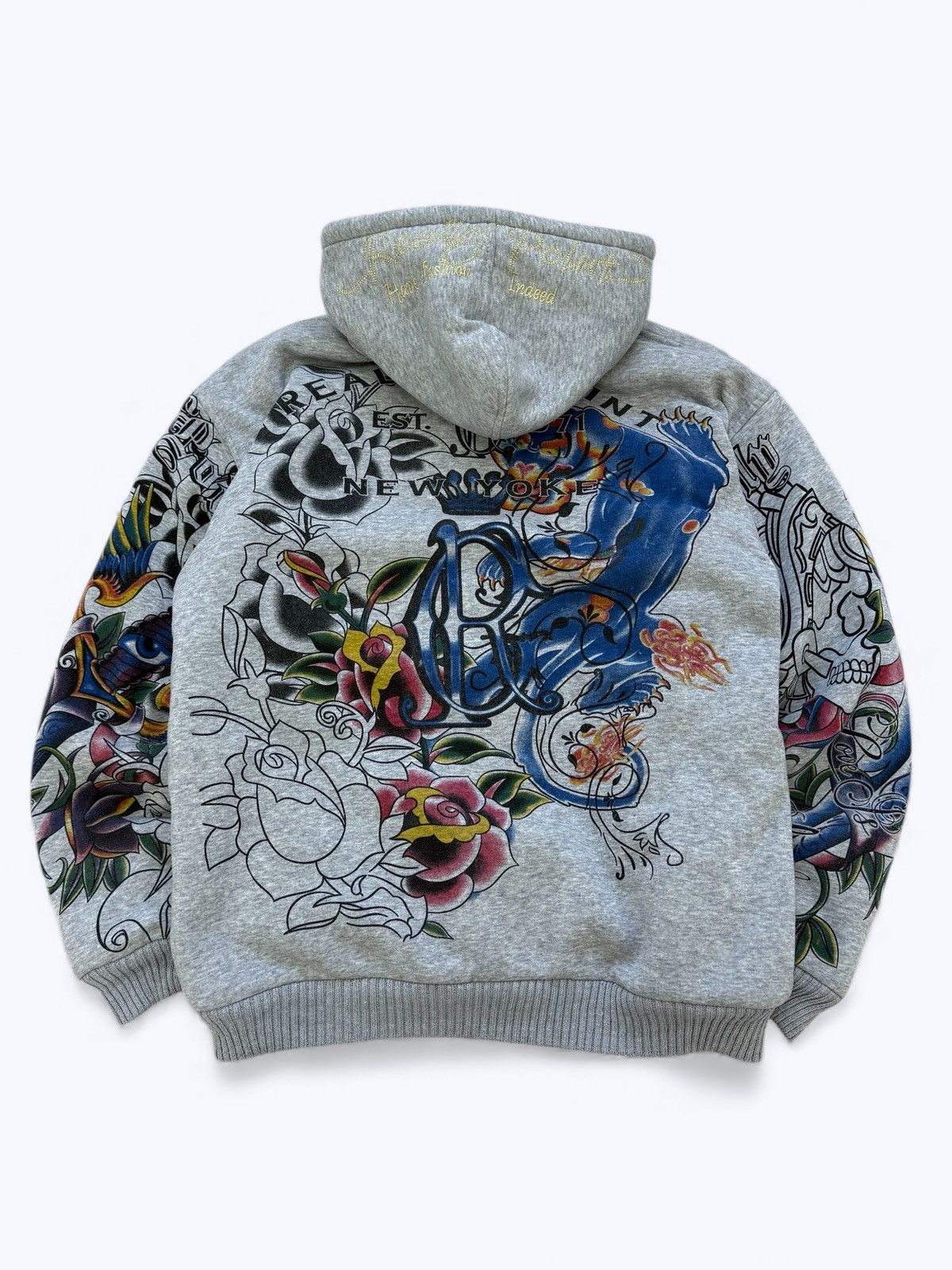 Ed Hardy Vintage Y2K Really Point Ed Hardy Style Zip Hoodie Size US XL / EU 56 / 4 - 9 Thumbnail