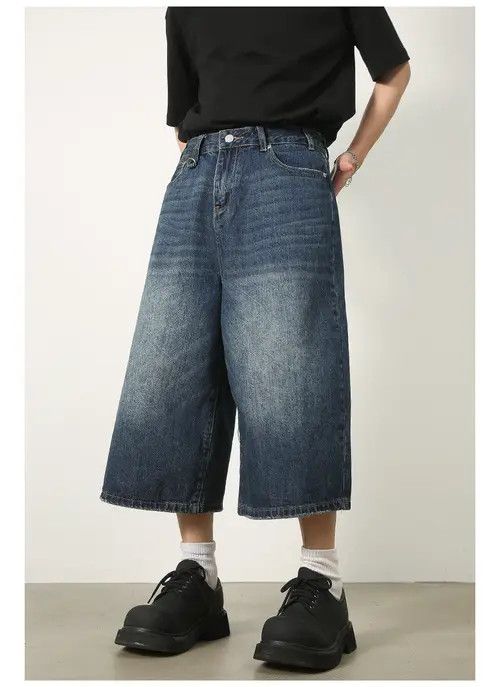 Other Washed vintage distressed cropped straight denim shorts Size US 32 / EU 48 - 3 Thumbnail