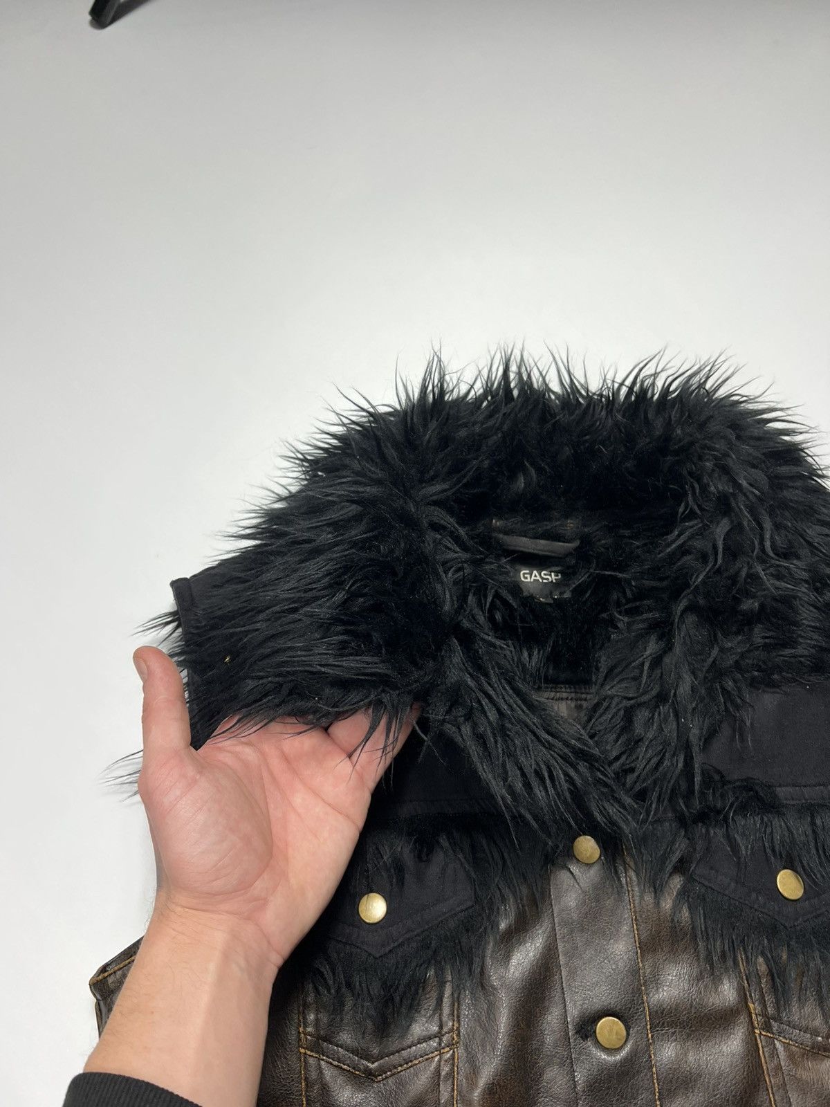 Hysteric Glamour Rare Y2K Leather Vest With Fur Collar Hood Hype Size L / US 10 / IT 46 - 4 Thumbnail