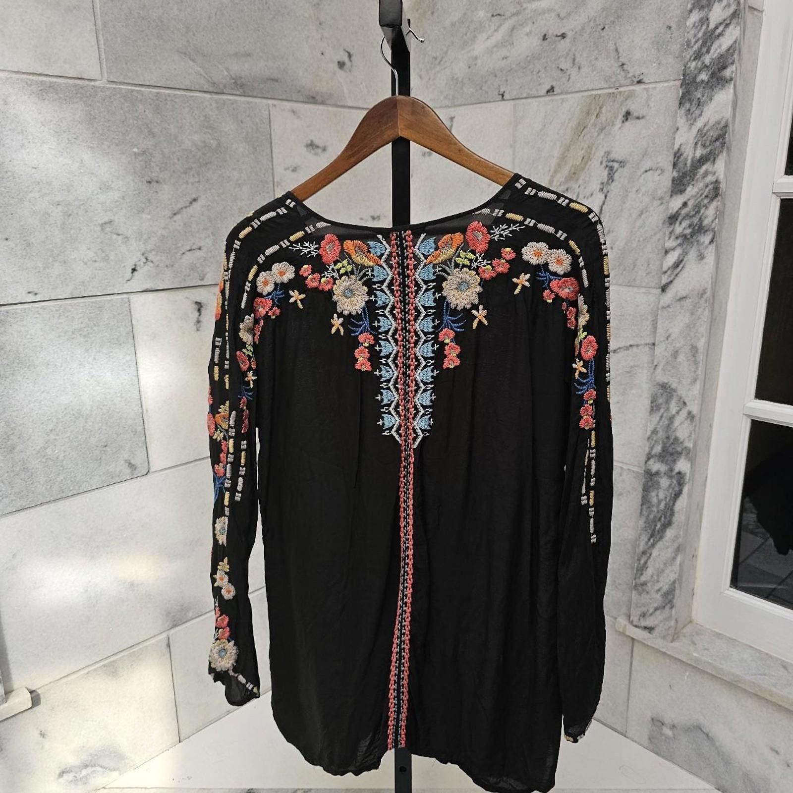 Designer Johnny Was Women's Black and Multi Blous Size L / US 10 / IT 46 - 6 Thumbnail