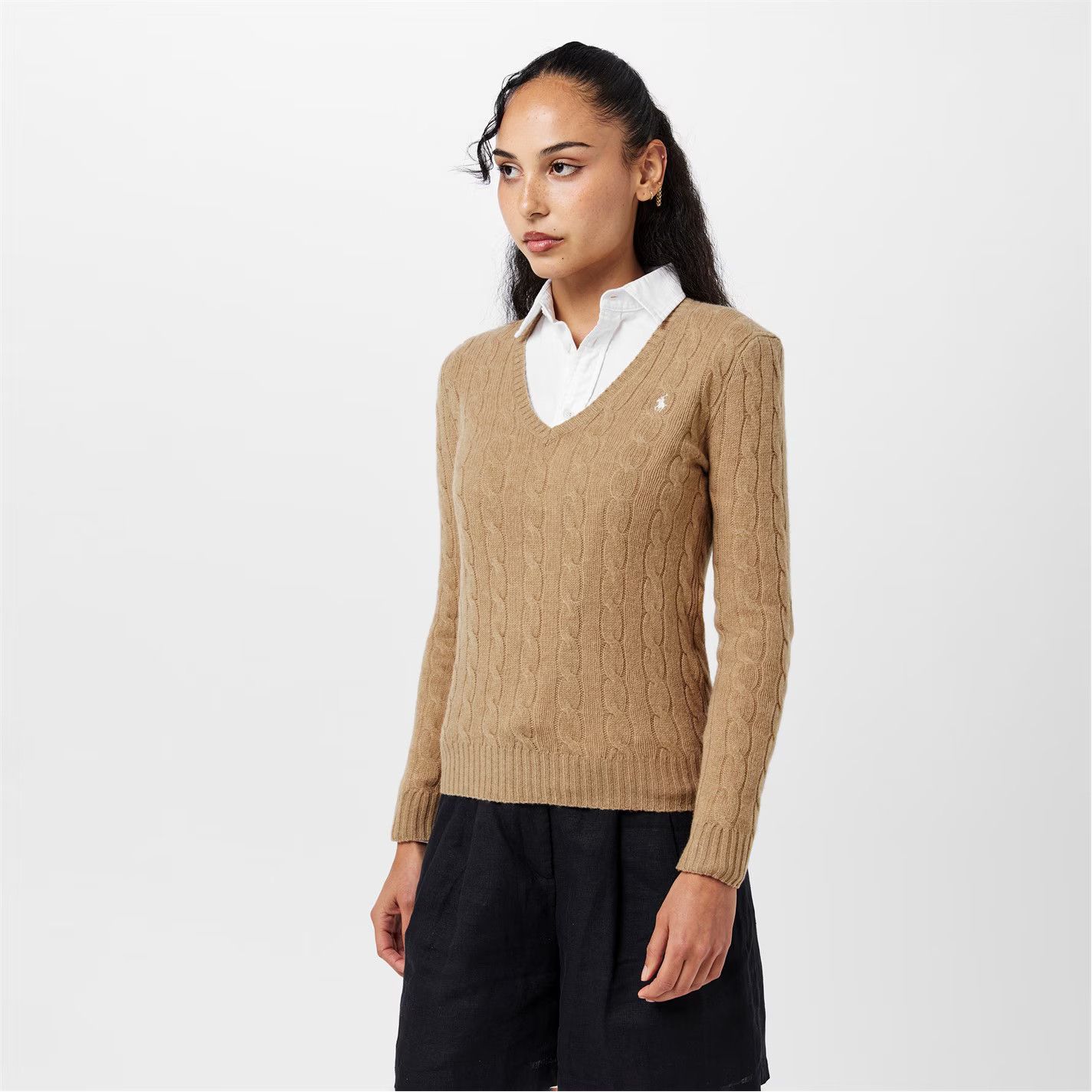 Polo Ralph Lauren o1g2r1mq0825 Cable Sweater in Camel Size L / US 10 / IT 46 - 6 Thumbnail