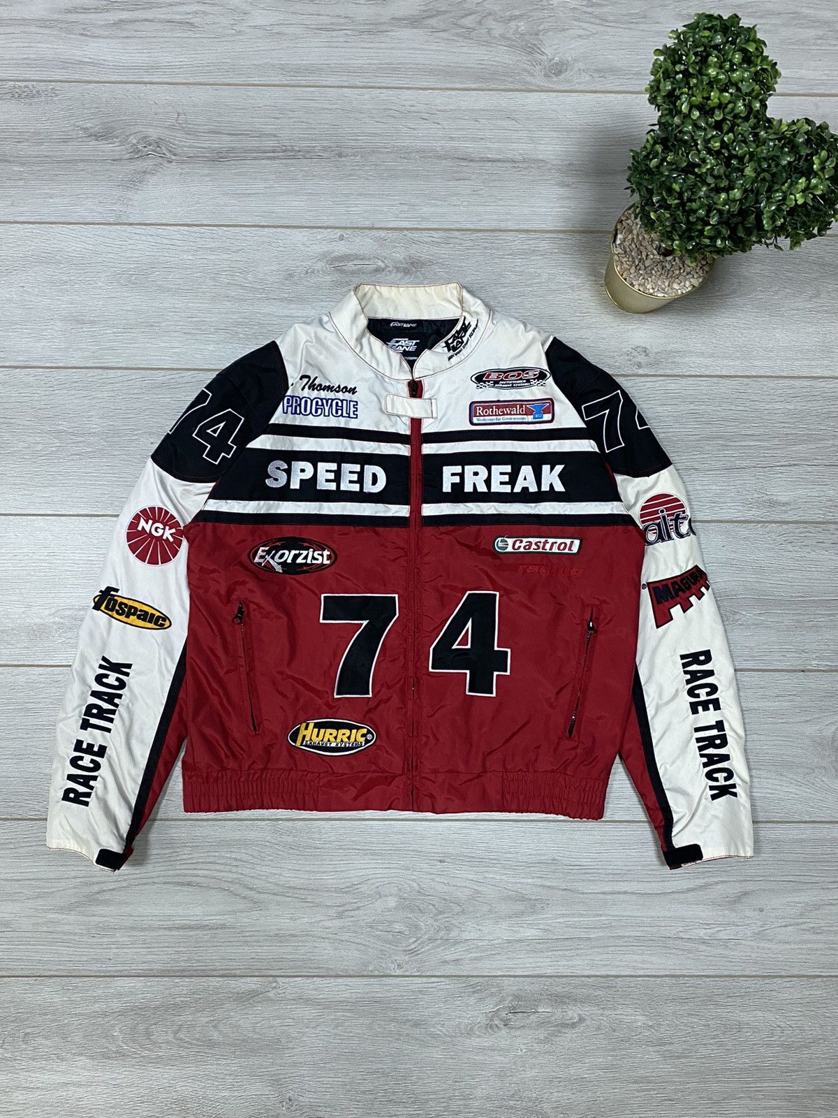 Vintage Speed Freak raising team 74 vintage bomber jacket Size US XL / EU 56 / 4 - 1 Thumbnail