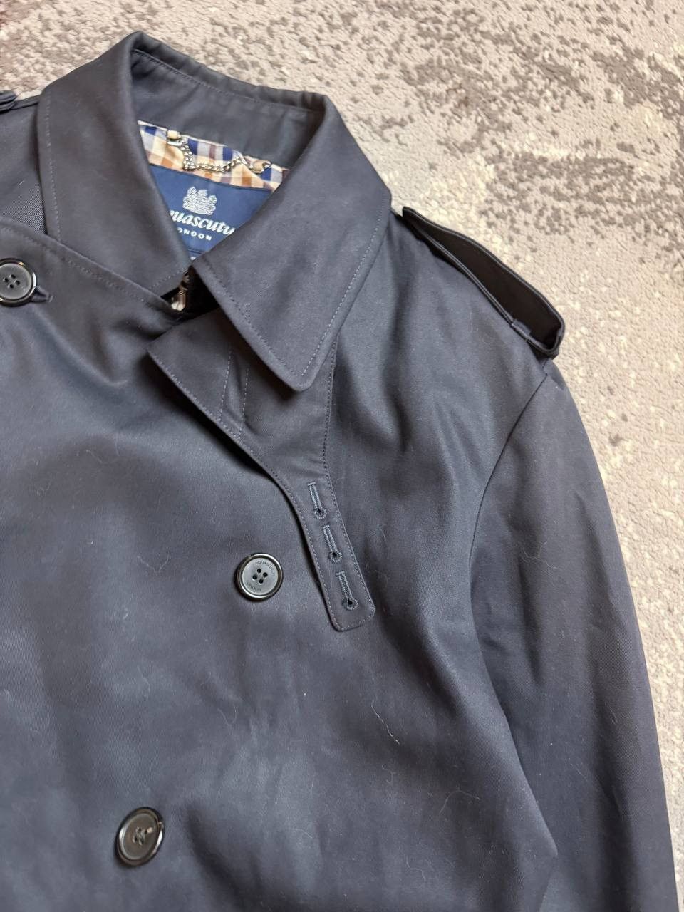 Aquascutum Vintage y2k Aquascutum Navy Coat Jecket Wax Style Size US S / EU 44-46 / 1 - 5 Thumbnail