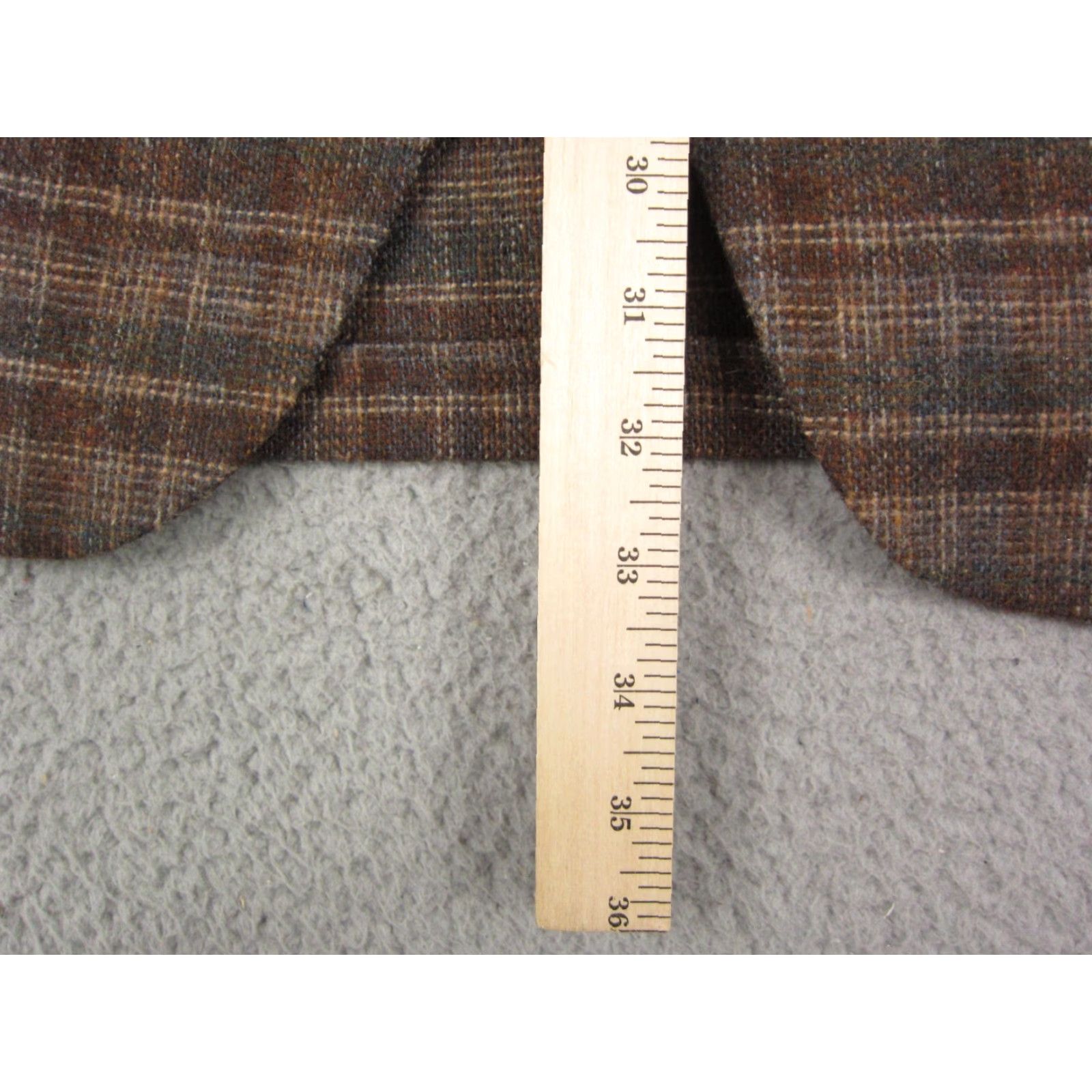 Palace VINTAGE Palace Clothiers Blazer Jacket Mens 44 Brown Tweed Plaid 80s 90s Sports Coat Two-Button Front Mid-Length Regular Fit Mens Size 44R - 7 Thumbnail