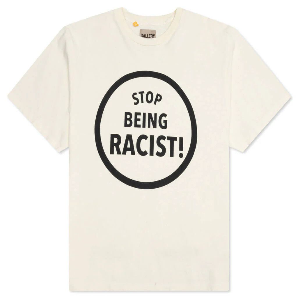 Gallery Dept. o1mle0326 Stop Being Racist Tee Shirt in Cream Size US XL / EU 56 / 4 - 1 Thumbnail