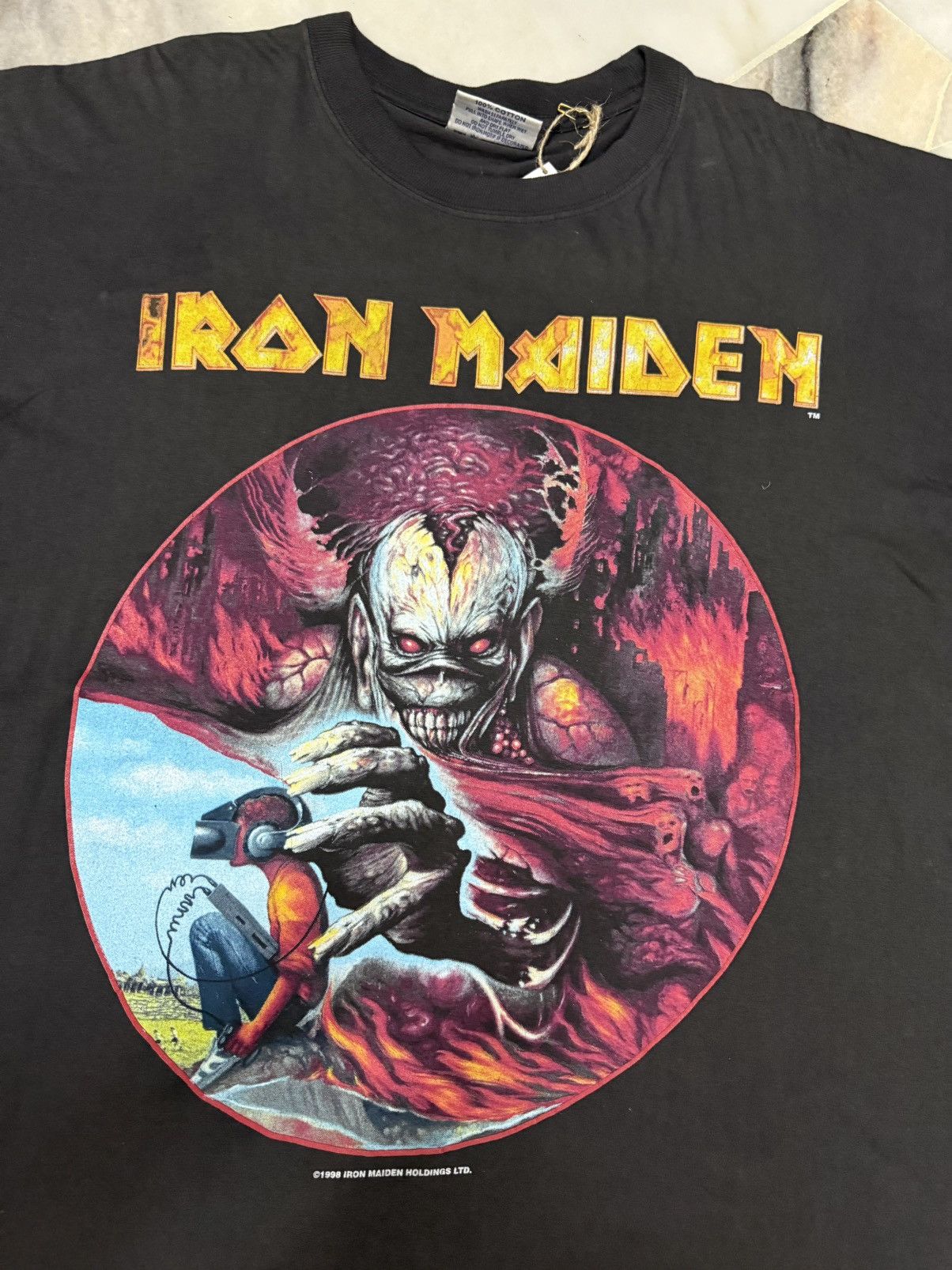Band Tees × Vintage IRON MAIDEN tag rewood 1998 copyright Size US XL / EU 56 / 4 - 2 Thumbnail