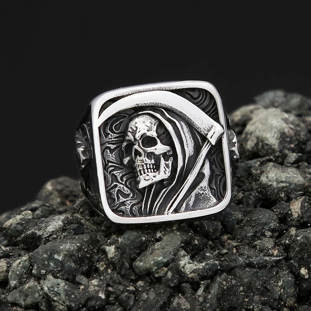 Vintage Sickle Skull Ring Size ONE SIZE - 4 Thumbnail