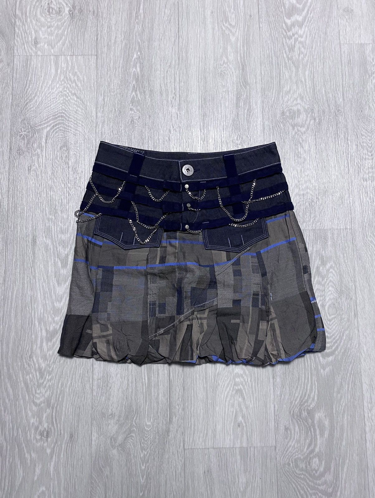 Japanese Brand Marithe Francois Girbaud M+FG Multicolor Chains Straps Skirt Size 28" / US 6 / IT 42 - 4 Thumbnail