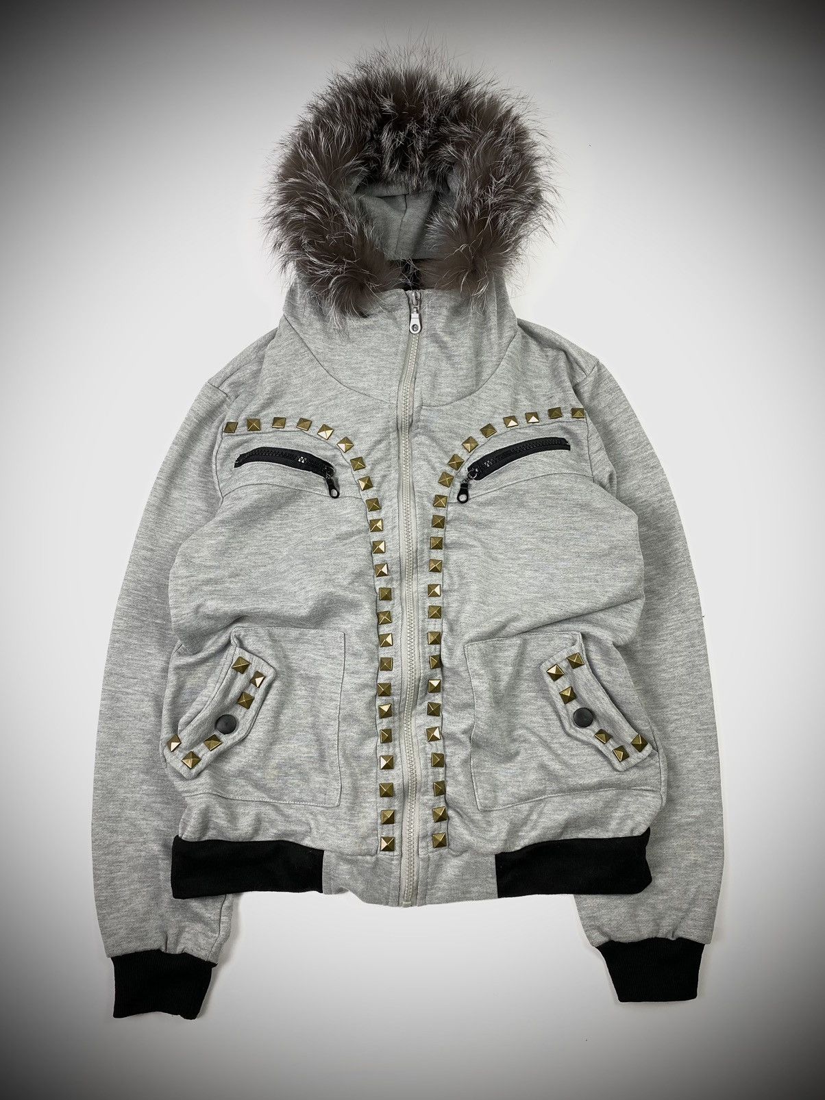 Japanese Brand studded fur hoodie buzz double layer ifsixwasnine style Size US M / EU 48-50 / 2 - 3 Thumbnail