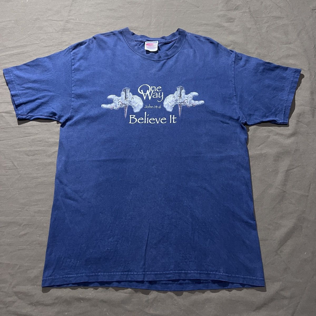 Vintage Vintage Y2K one way believe it God Jesus Bible Holy Tee L Size US L / EU 52-54 / 3 - 2 Thumbnail