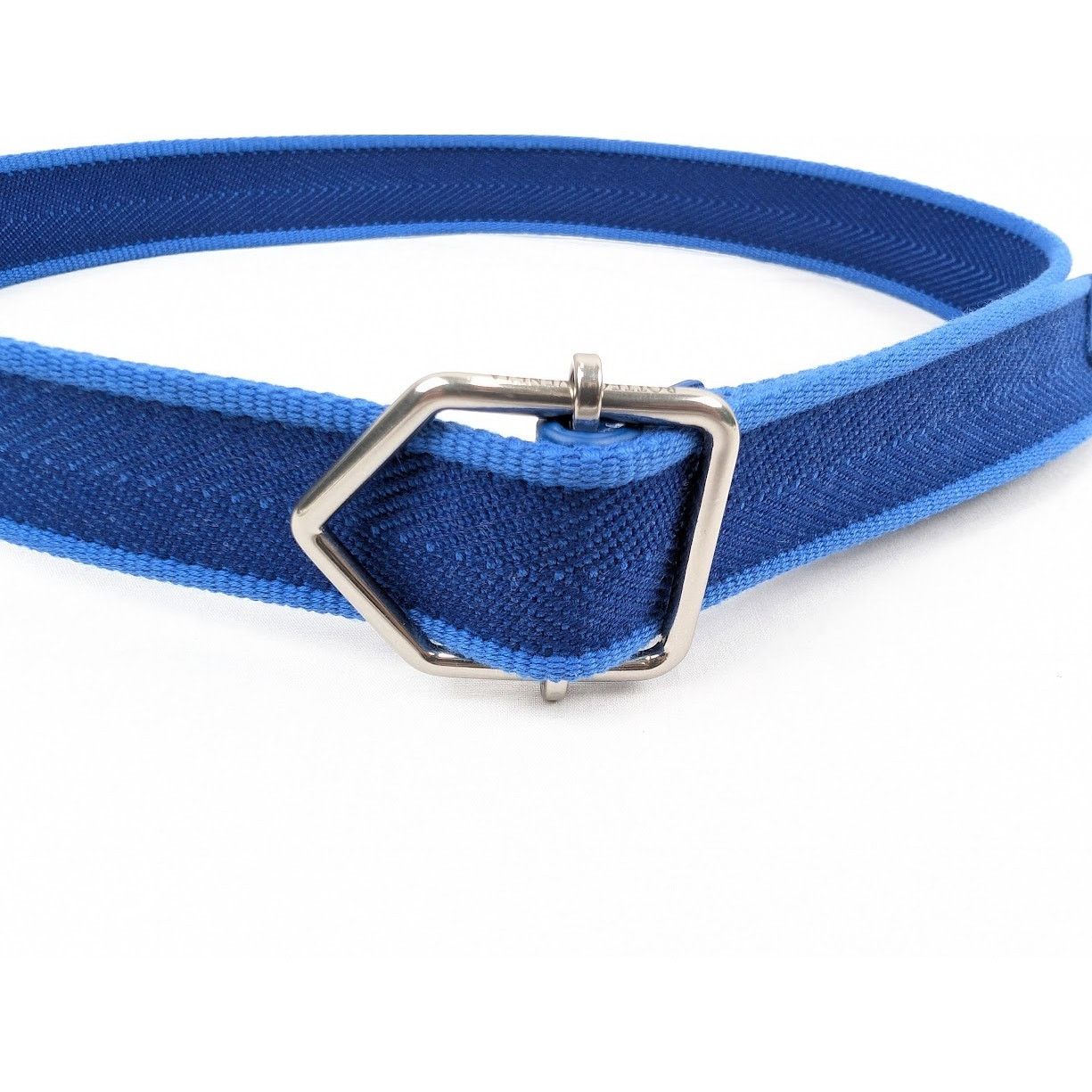 Bottega Veneta o1rshd1 Size:85 / Cintura Chevron Webbing Nappa Belt in Navy Size 32 - 14 Thumbnail