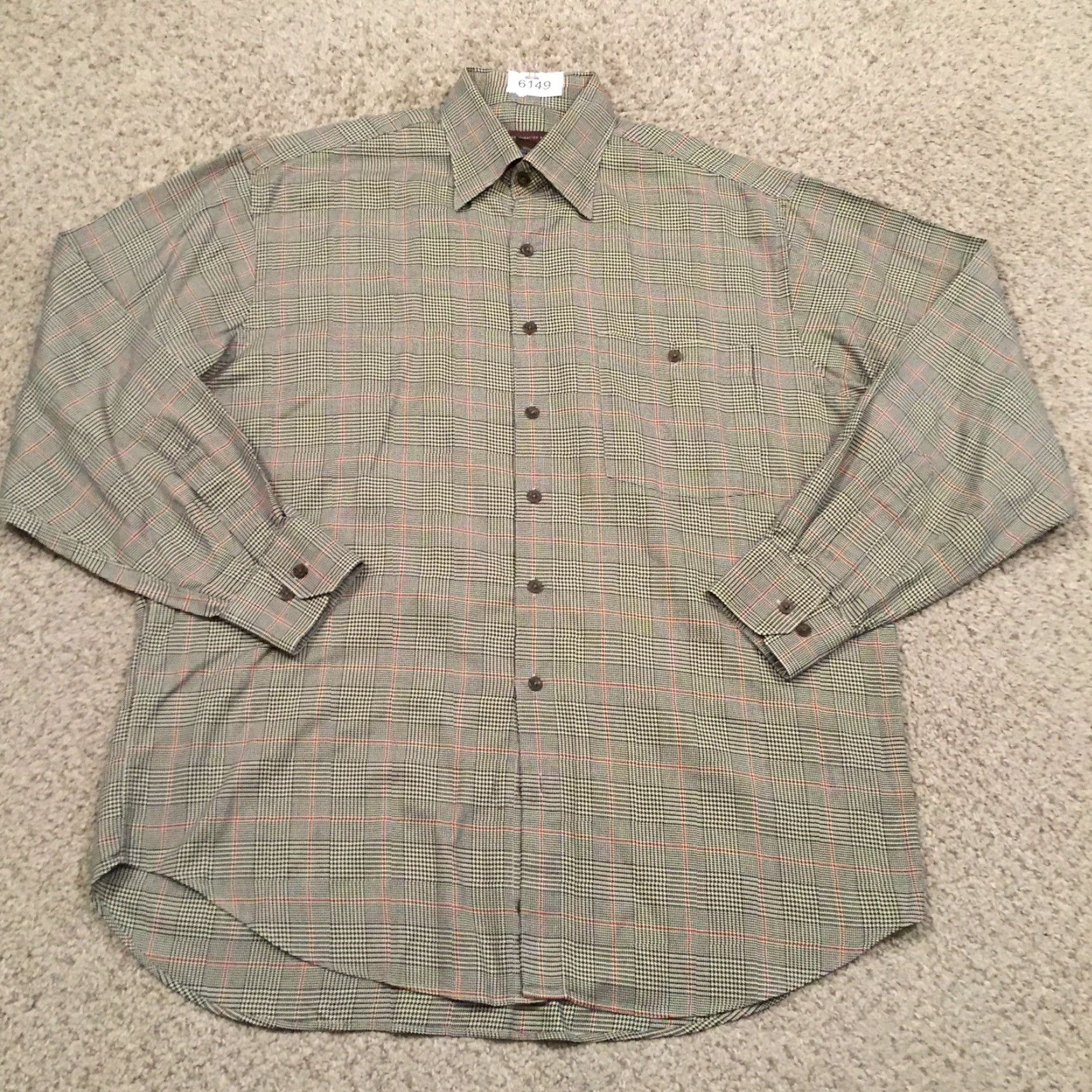 Johnston & Murphy Johnston & Murphy Shirt Mens Large Black Red Plaid Long Sleeve Button Up Size US L / EU 52-54 / 3 - 2 Thumbnail