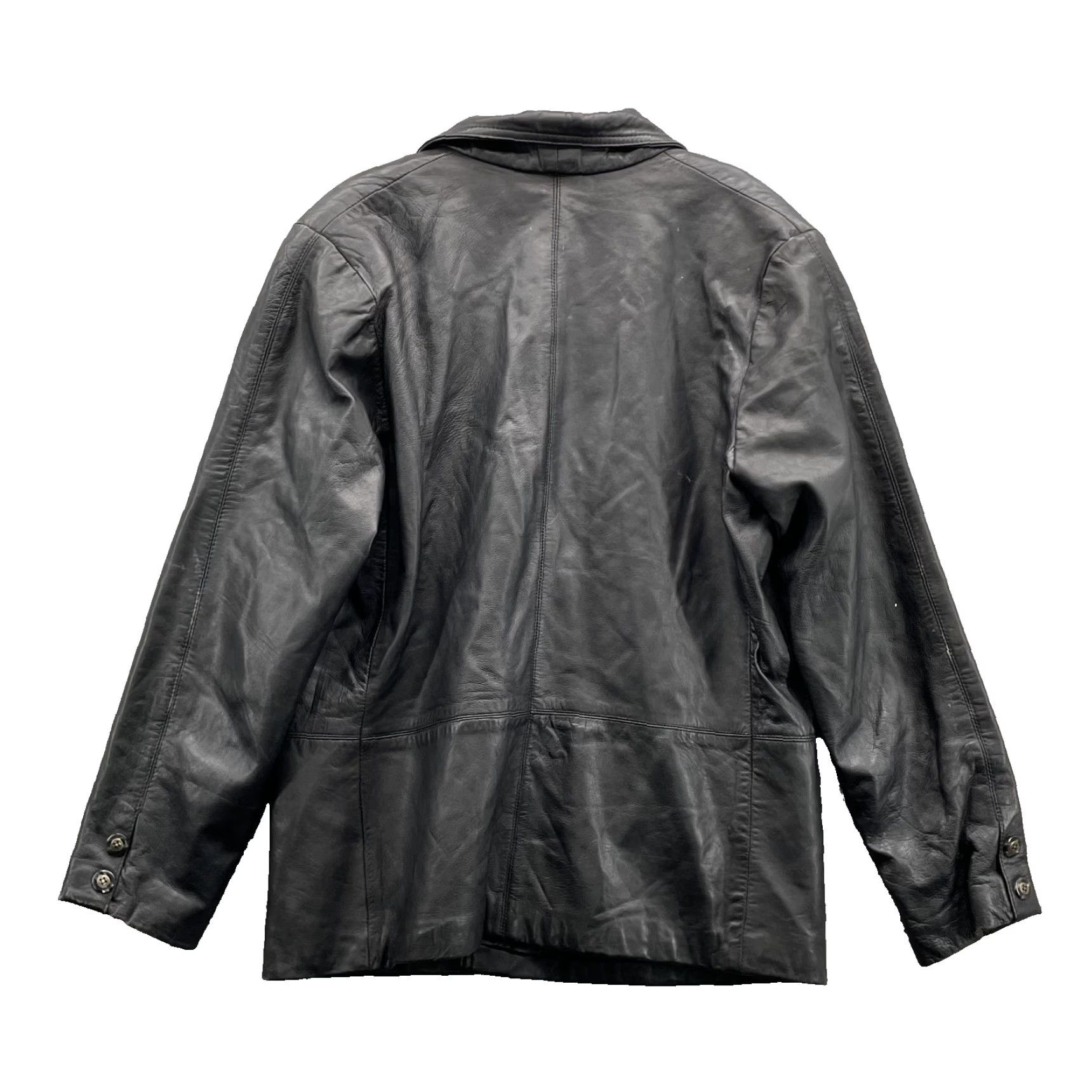 Skin Fast Leather Lamb Skin Jacket Men Small Blazer Coat Moto Biker Academia Corpcore Fashion? Size 36R - 2 Thumbnail