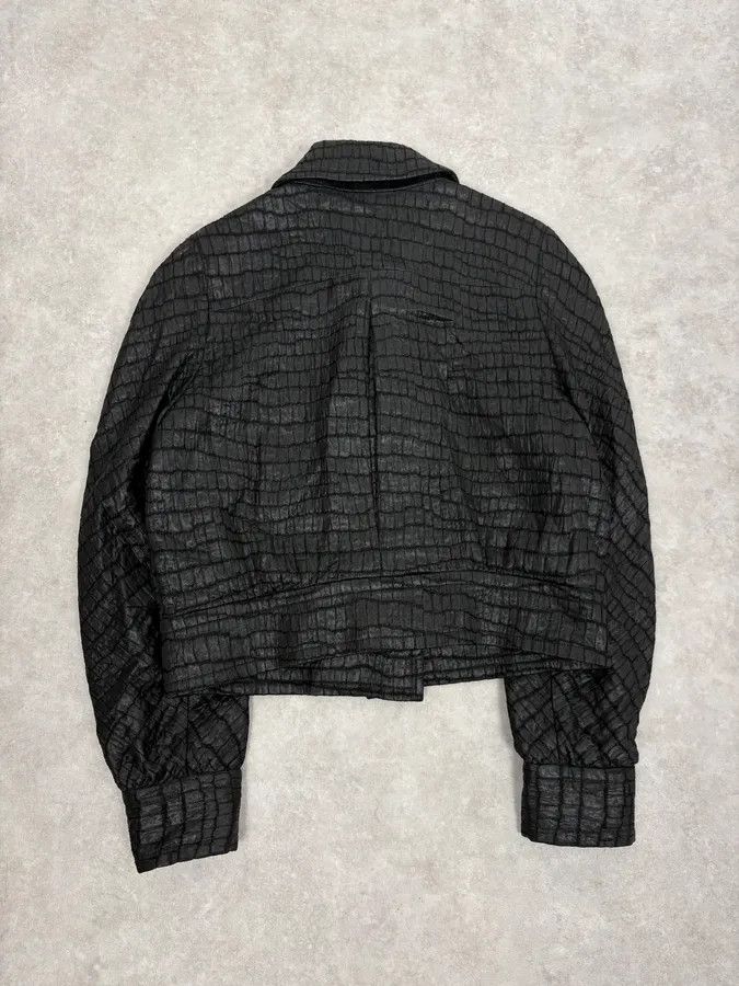 Dries Van Noten Dries Van Noten Black Crocodile Effect Cropped Jacket Size S / US 4 / IT 40 - 6 Thumbnail