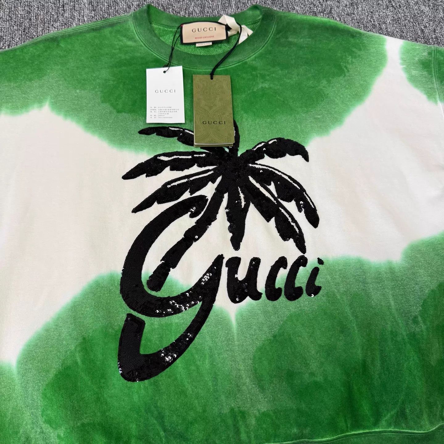Gucci Gucci Tie-Dye Gradient Palm Tree Sequin Oversized SS Top S Size S / US 4 / IT 40 - 4 Thumbnail