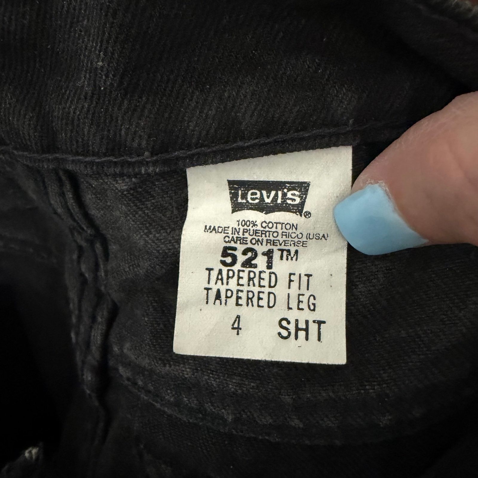 Levi's Vintage Levis 521 Black Tapered Leg High Waisted Jeans Sz 25 Size 25" / US 0 / IT 36 - 3 Thumbnail