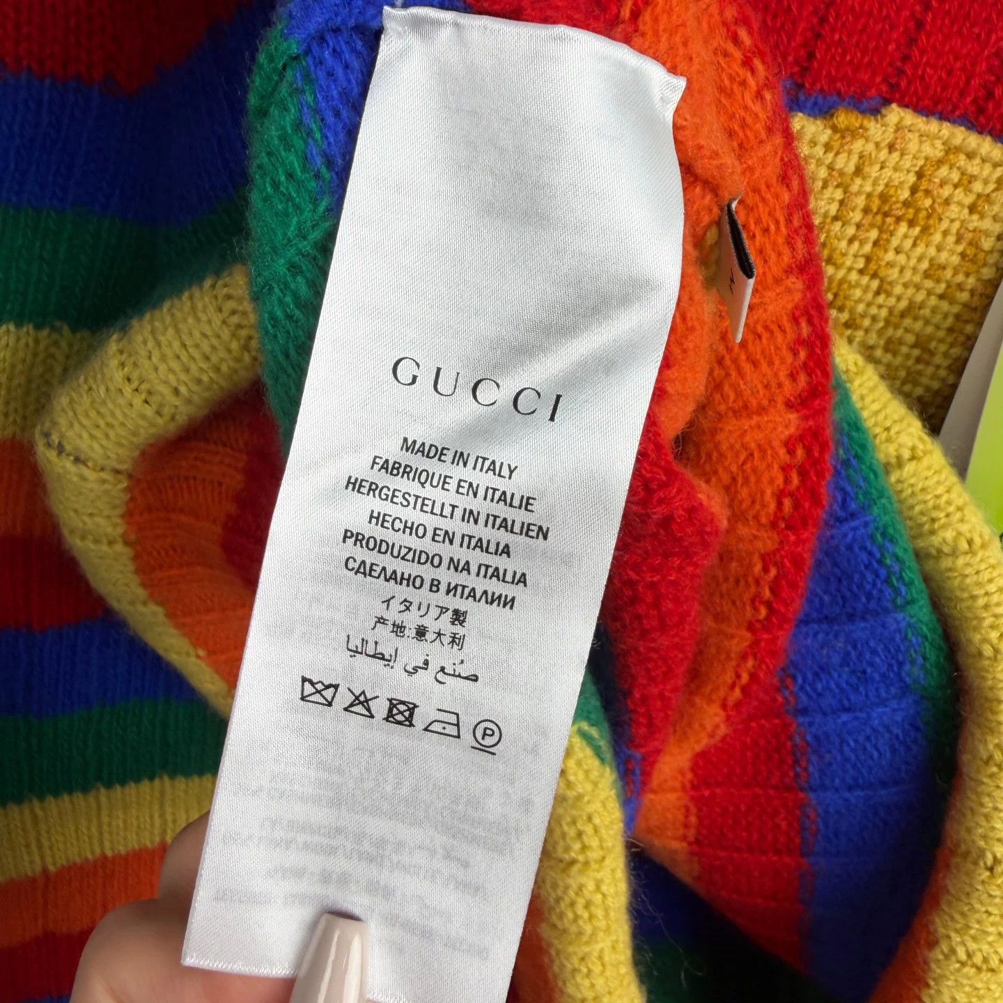 Gucci tt0079 Gucci Rainbow Bear Wool Knit Sweater, Size M, 99% New Size US M / EU 48-50 / 2 - 4 Thumbnail