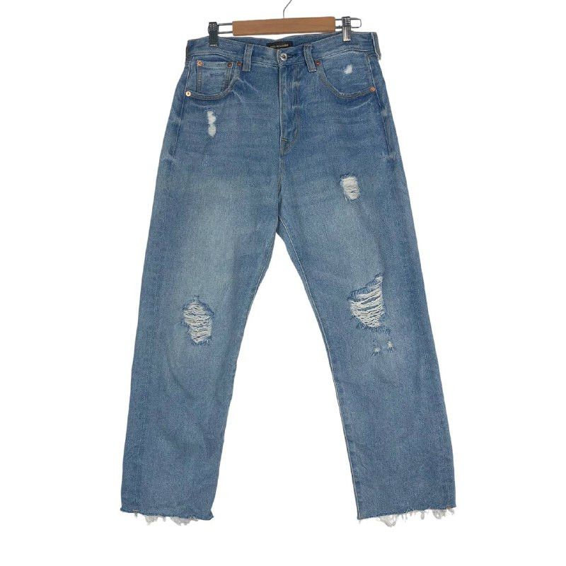 Japanese Brand Vintage Japan Distressed Rag Machine Jean Size 30" / US 8 / IT 44 - 1 Thumbnail