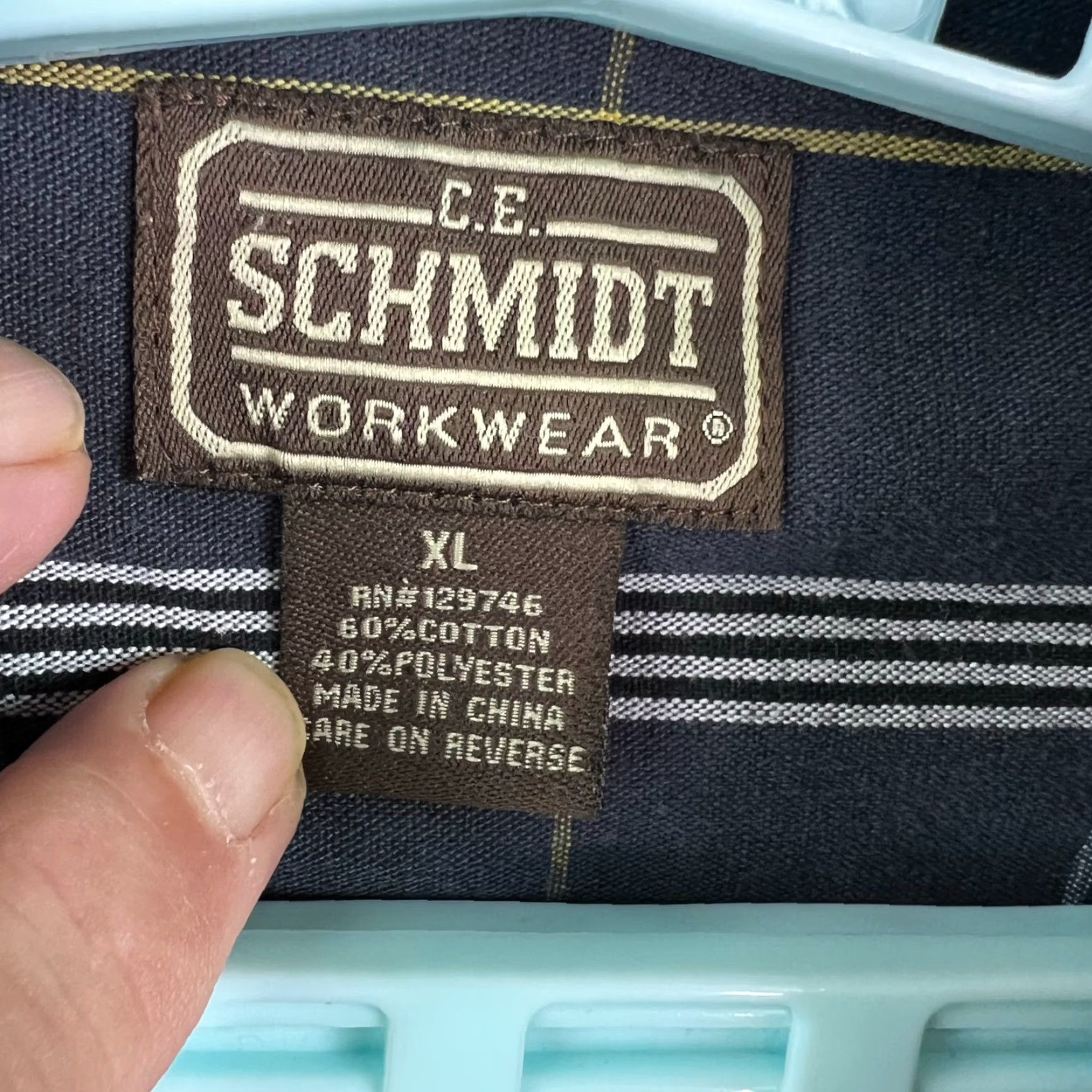 Vintage C.E. Schmidt Plaid Button-Up Shirt Mens XL Blue Long Sleeve Size US XL / EU 56 / 4 - 5 Thumbnail