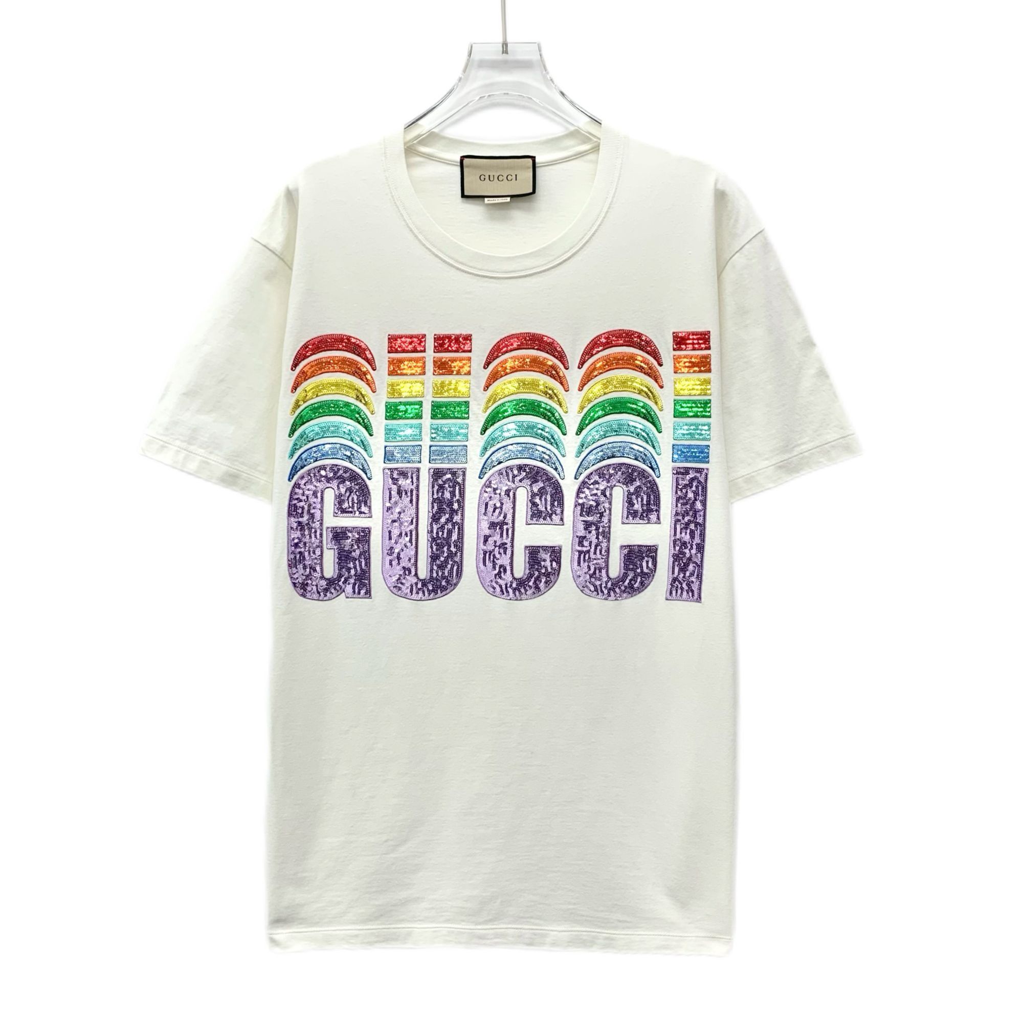 Gucci Gucci White Cotton Round-Neck Short-Sleeve T-Shirt With Rain Size M / US 6-8 / IT 42-44 - 1 Thumbnail