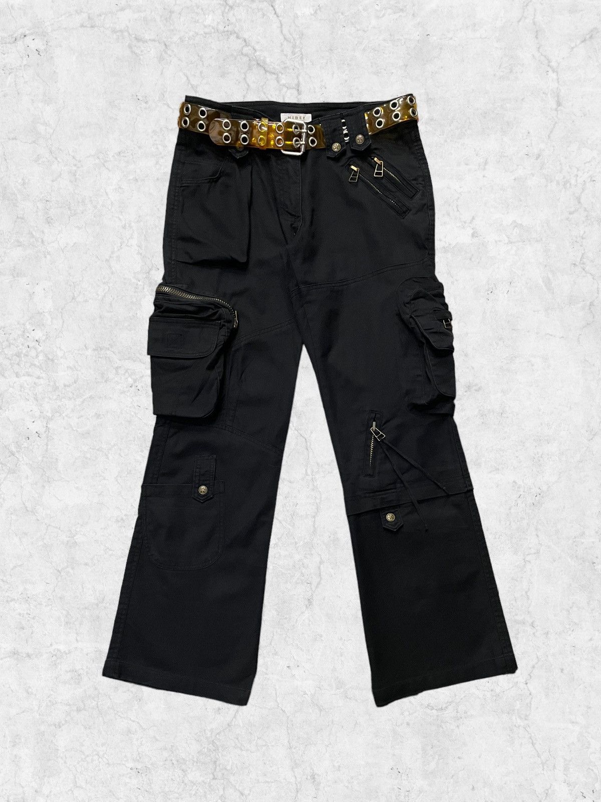 Hidef Japan Gas Mask Multi Pocket Cargo Pants & Rivet Belt