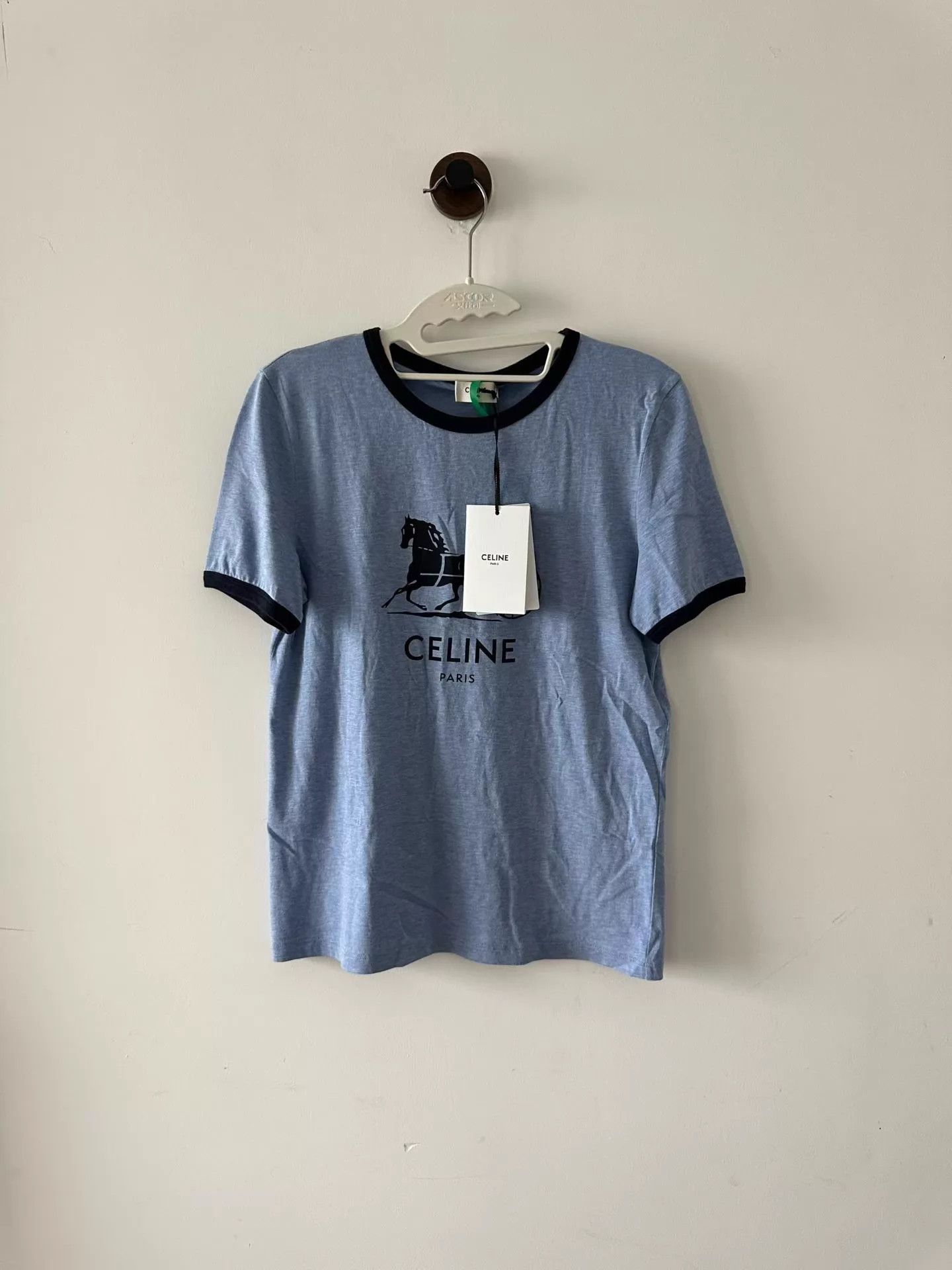 Celine CELINE Blue Horse Carriage Short Sleeve Tee S New Size S / US 4 / IT 40 - 1 Thumbnail