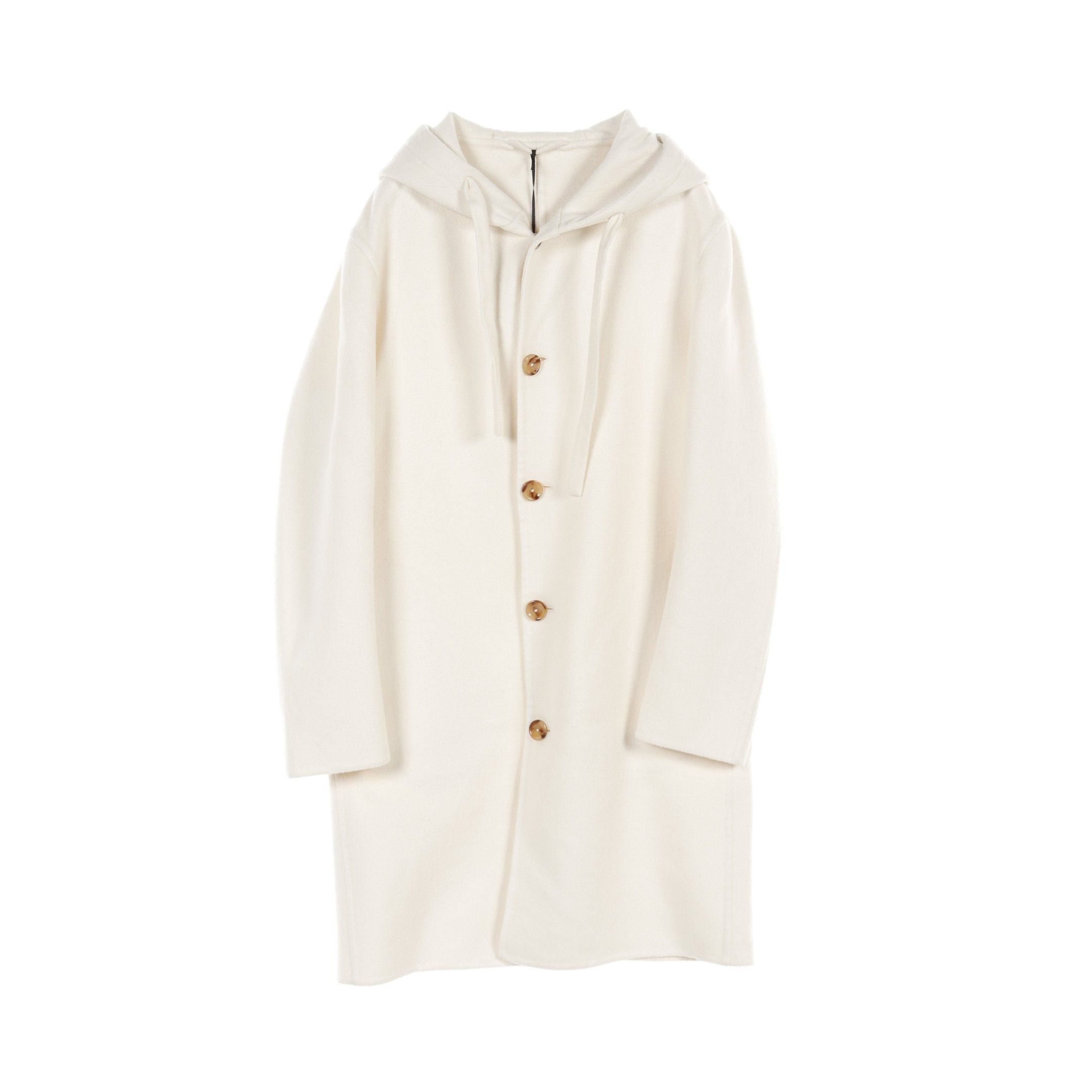 Lardini Lardini Coat Wool Off White Hooded Size ONE SIZE - 1 Thumbnail