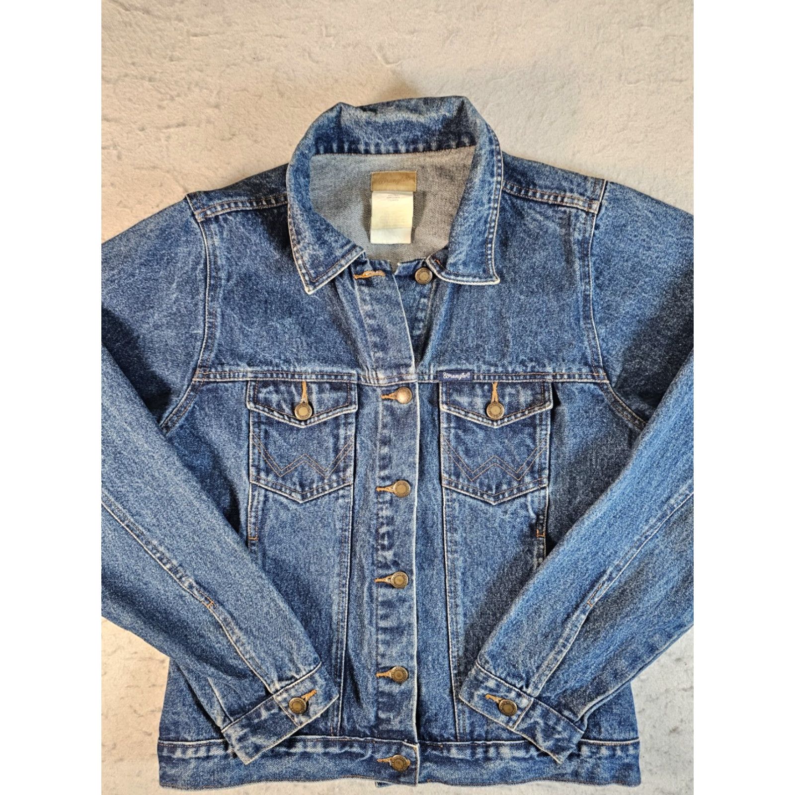 Wrangler VINTAGE Wrangler Denim Jacket Trucker 80s Blue Cotton Sz M Regular Men Jeans Jacket Size US 31 - 2 Thumbnail