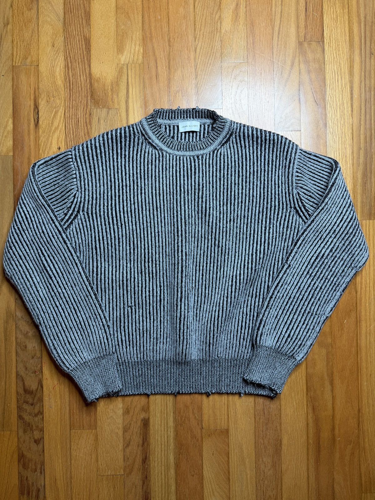 John Elliott John Elliott Structure Wool Knit Crew Sweater SS21 Ash Size US S / EU 44-46 / 1 - 1 Thumbnail