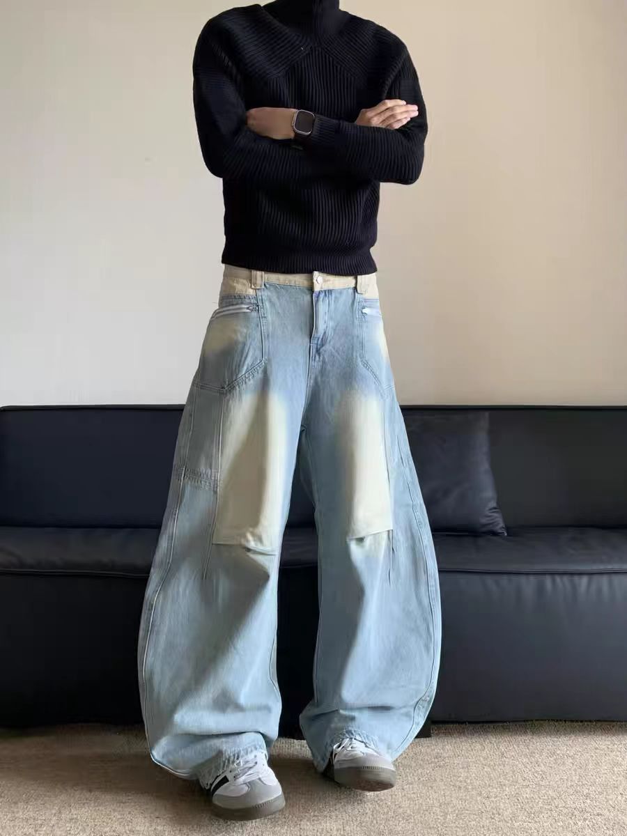 Japanese Brand × Jean Distressed wide leg straight street jeans Size US 34 / EU 50 - 4 Thumbnail