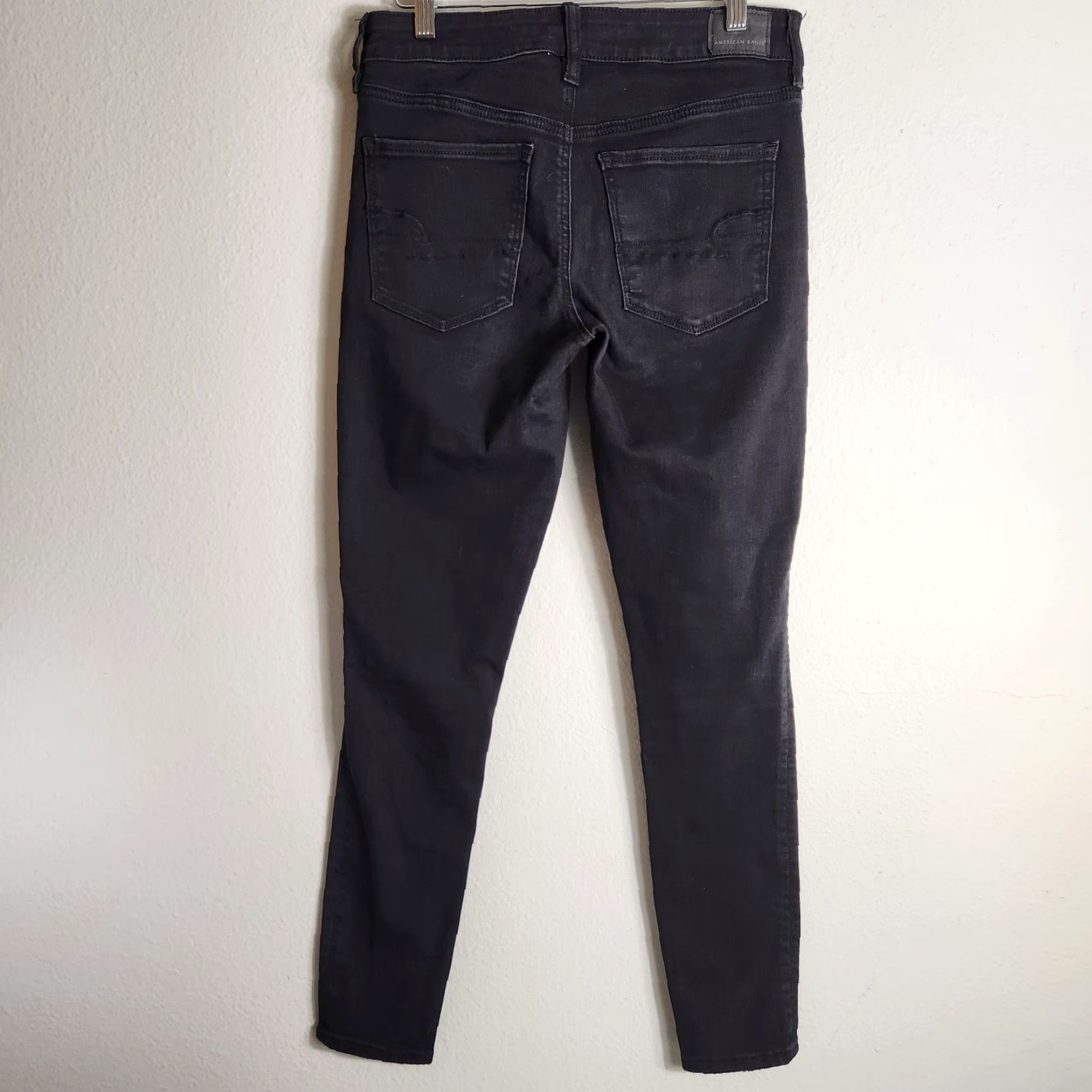 American Eagle Outfitters American Eagle Womens Black Next Level Stretch Distressed Jeggings-Size 6 Jeans Womens Size ONE SIZE - 6 Thumbnail