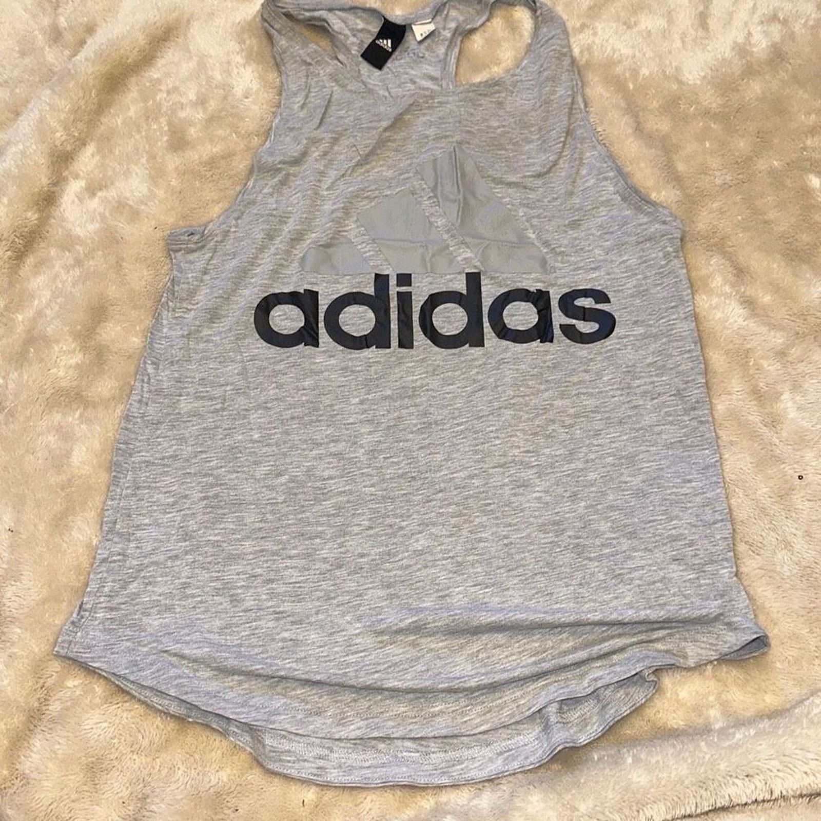 Adidas Adidas Gray Logo Muscle Tank | Sz S (No Size Tag) Size S / US 4 / IT 40 - 2 Thumbnail
