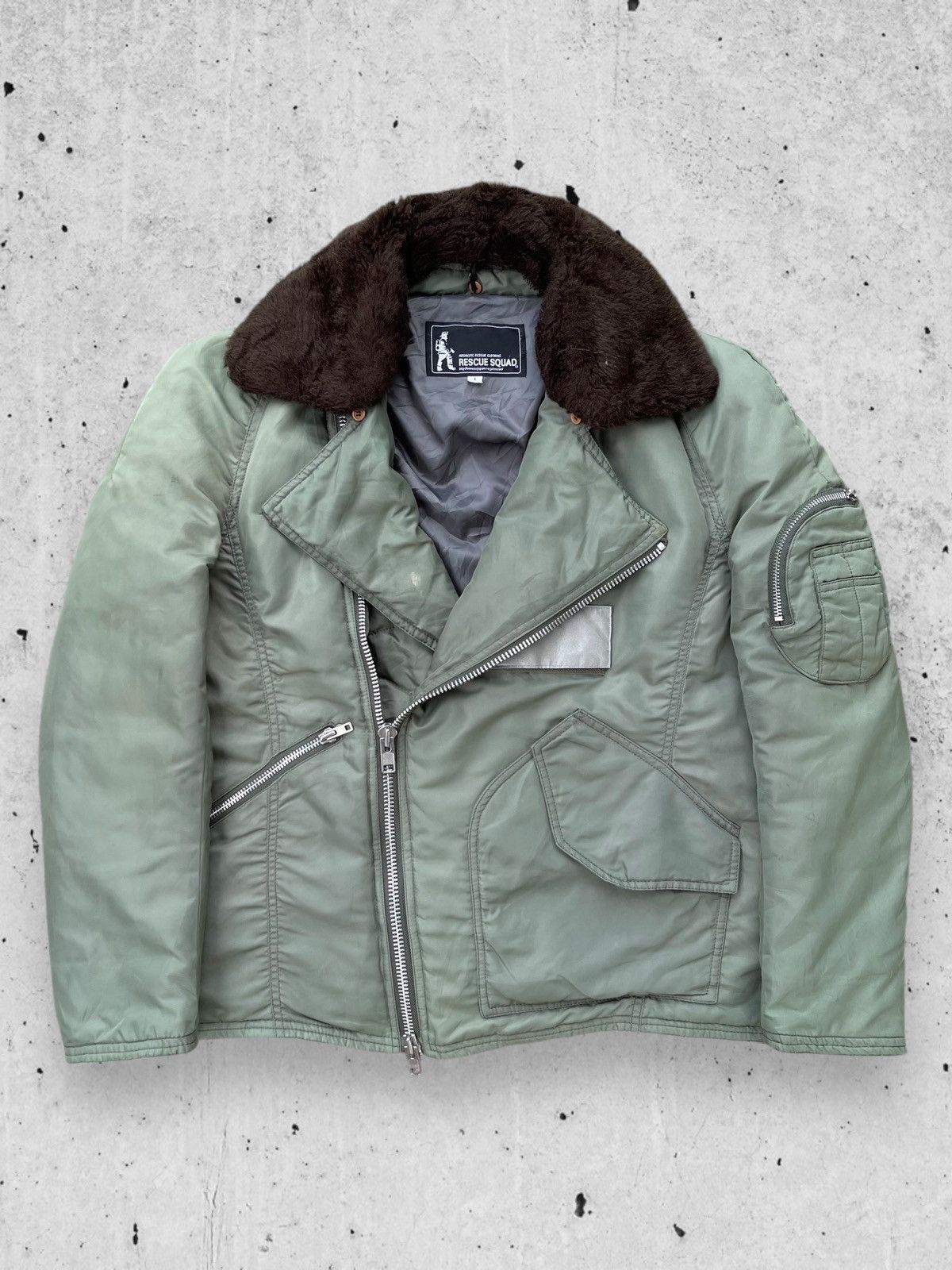 Japanese Brand 🔥RARE🔥 RESCUE SQUAD FUR COLLARED ZIPPER JACKET Size US L / EU 52-54 / 3 - 1 Thumbnail