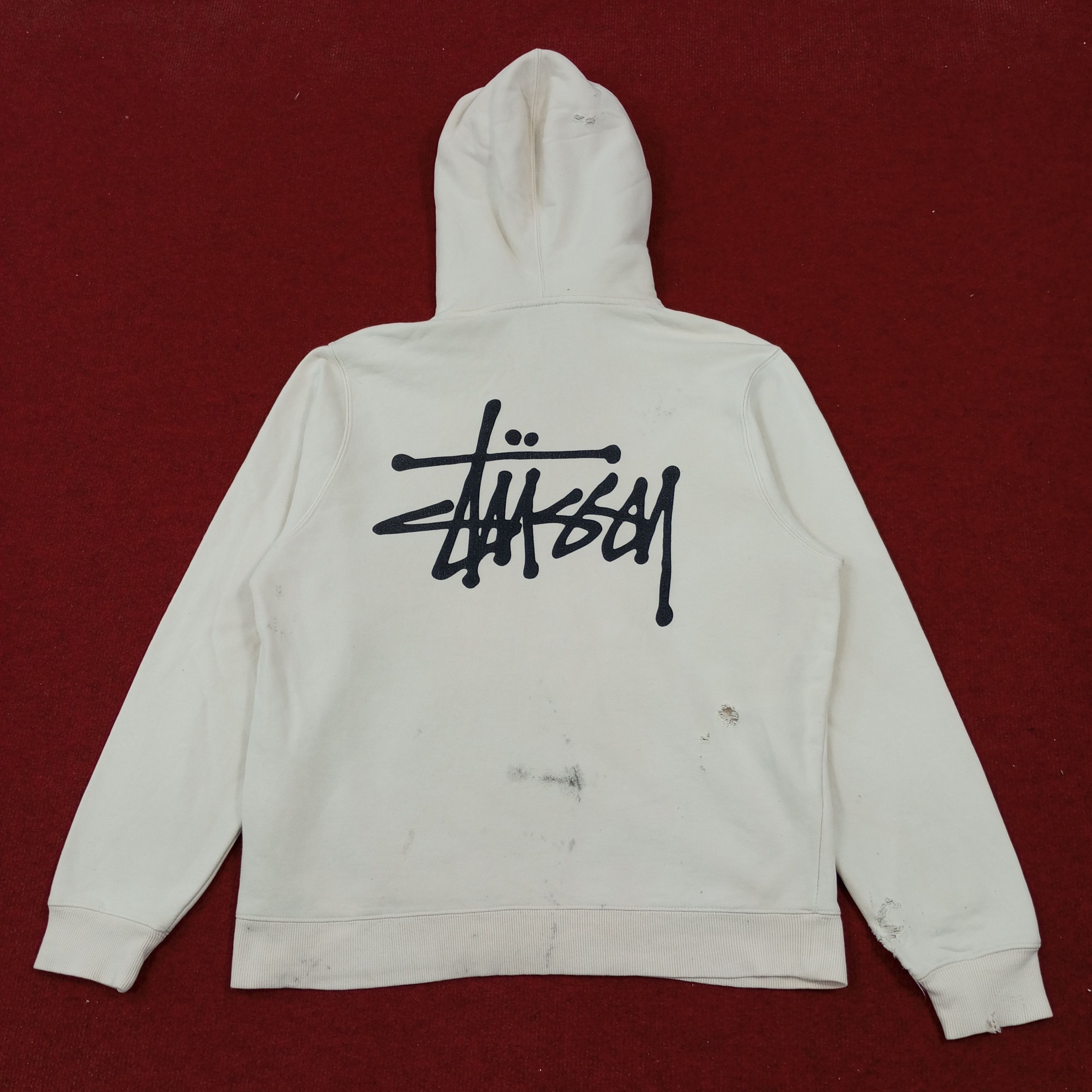 Stussy × Vintage Stussy Streetwear Custom Art Logo Style Distressed Hoodies Size US M / EU 48-50 / 2 - 1 Thumbnail
