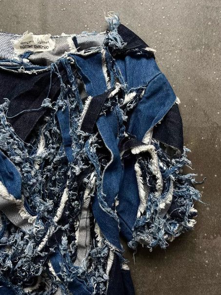 Nozomi Ishiguro Nozomi Ishiguro Cut-Out Distressed Denim Skirt Size L / US 10 / IT 46 - 3 Thumbnail