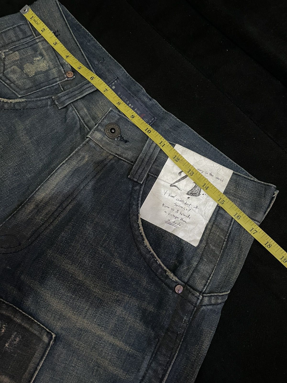 20471120 Vintage A Hwan Faded Denim Pants Size US 33 - 4 Thumbnail