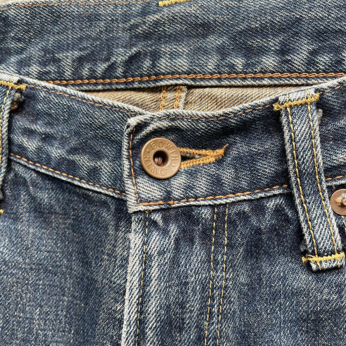 Edwin Vintage Edwin 505 Distressed Baggy Jeans RedLine Faded Pants Size US 31 - 6 Thumbnail