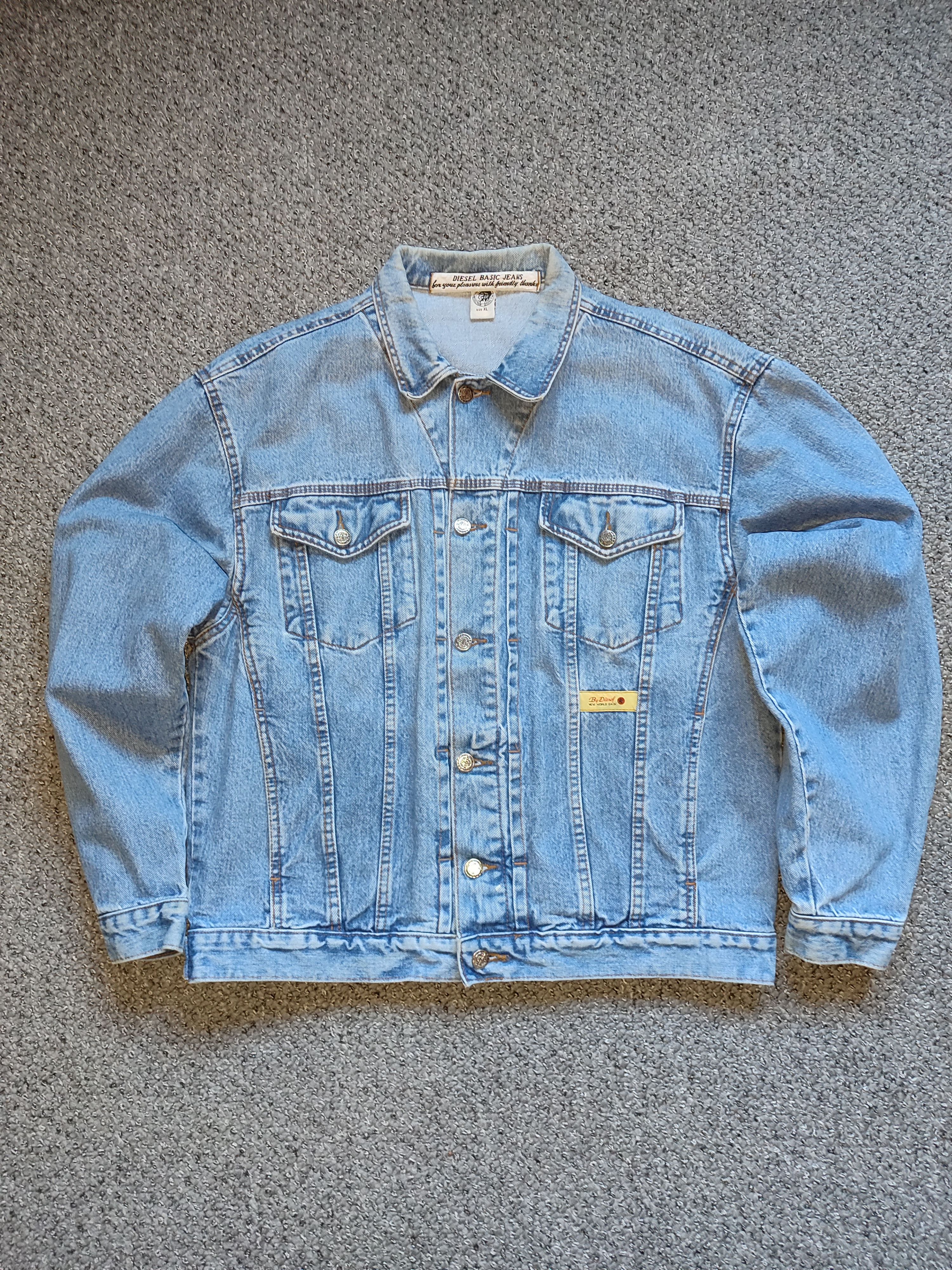image of Vintage Diesel Denim Jacket Made In Italy Size XL in Black, Men's