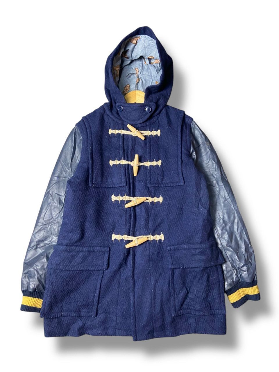 Ne-Net Ne-net x Issey Miyake Synthetic Leather Duffle Coat (149) Size US XXS / EU 40 - 1 Thumbnail