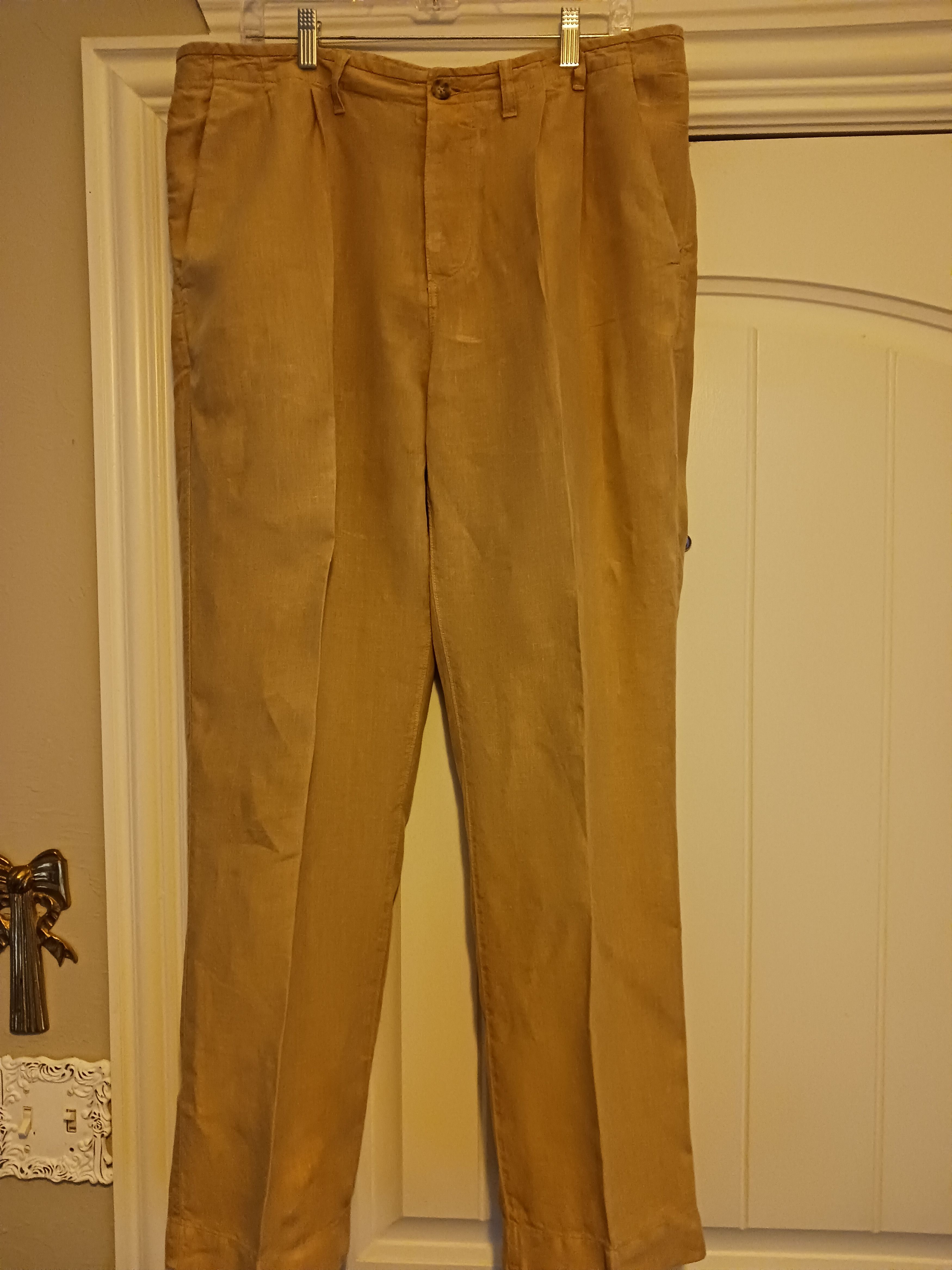 Murano Vintage 100% Linen Button Fly Pleated Pants Size US 36 / EU 52 - 1 Thumbnail