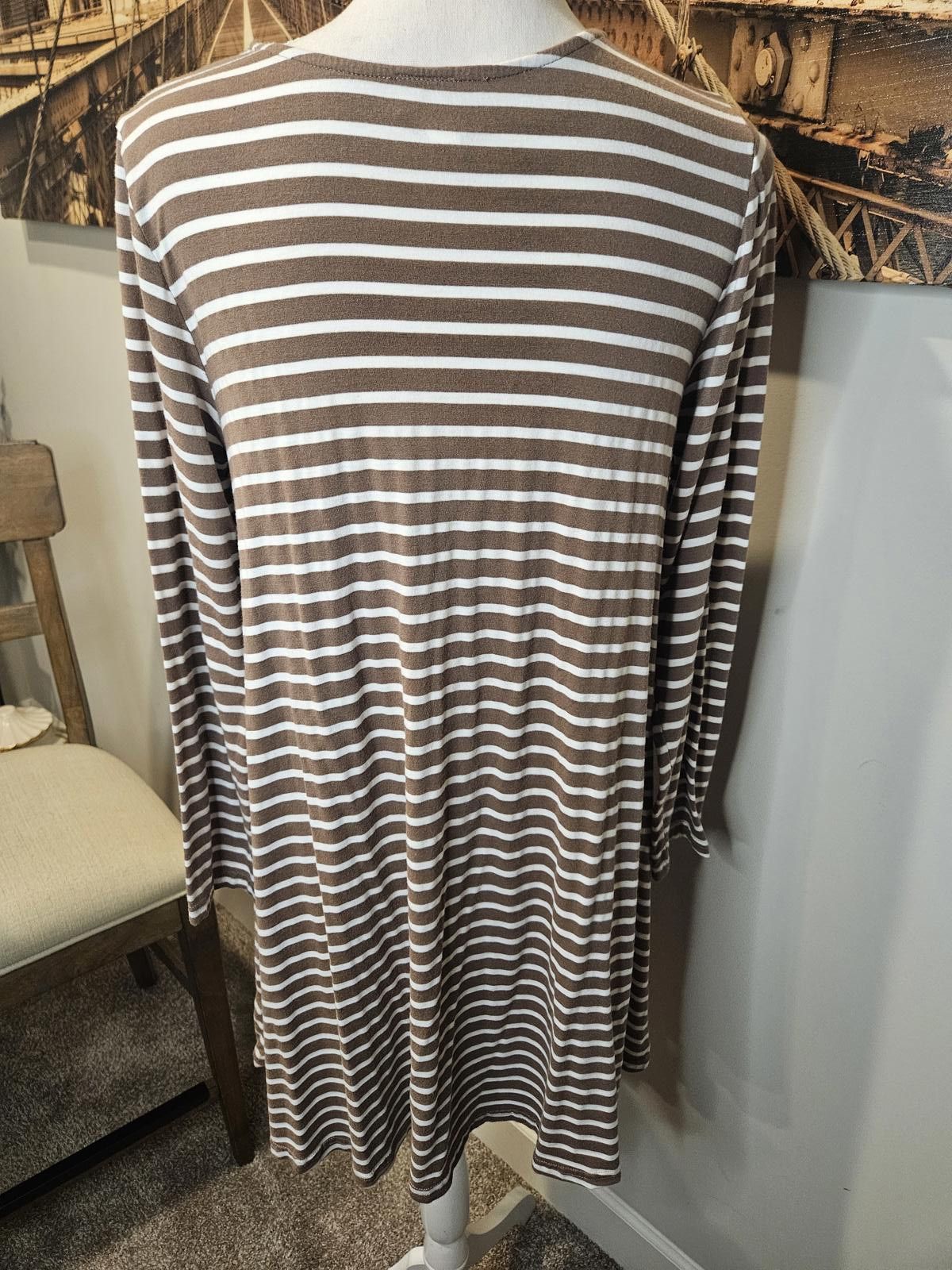 Designer Ty Alexander's Women's Striped Tunic Dress #417 Size M / US 6-8 / IT 42-44 - 3 Thumbnail