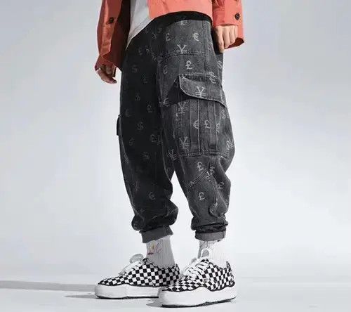 Japanese Brand Currency print denim jeans Size US 33 - 1 Thumbnail