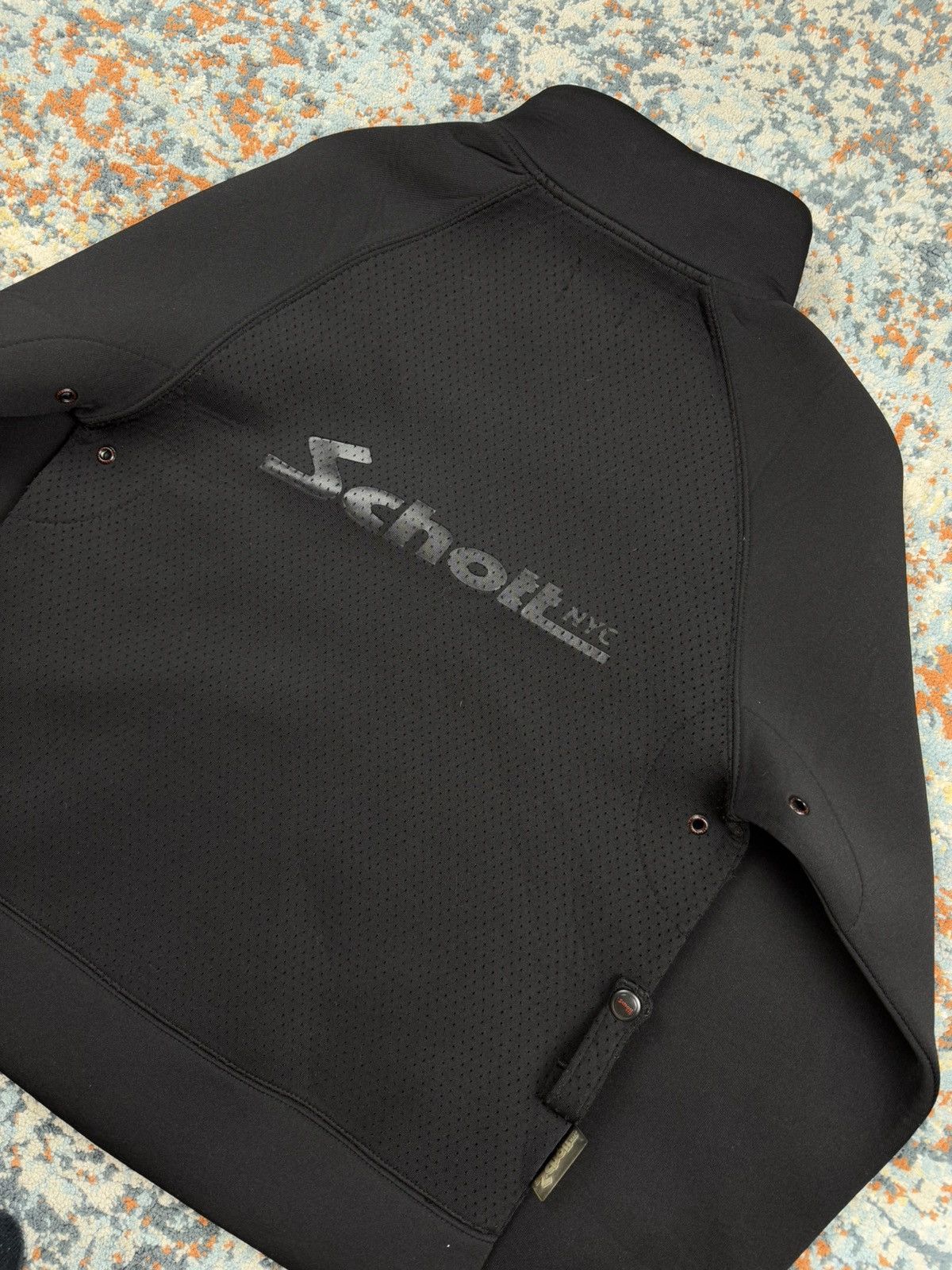 Schott × Vintage Rare Vintage 90s Schott perforated neoprene logo zip jacket Size US S / EU 44-46 / 1 - 5 Thumbnail